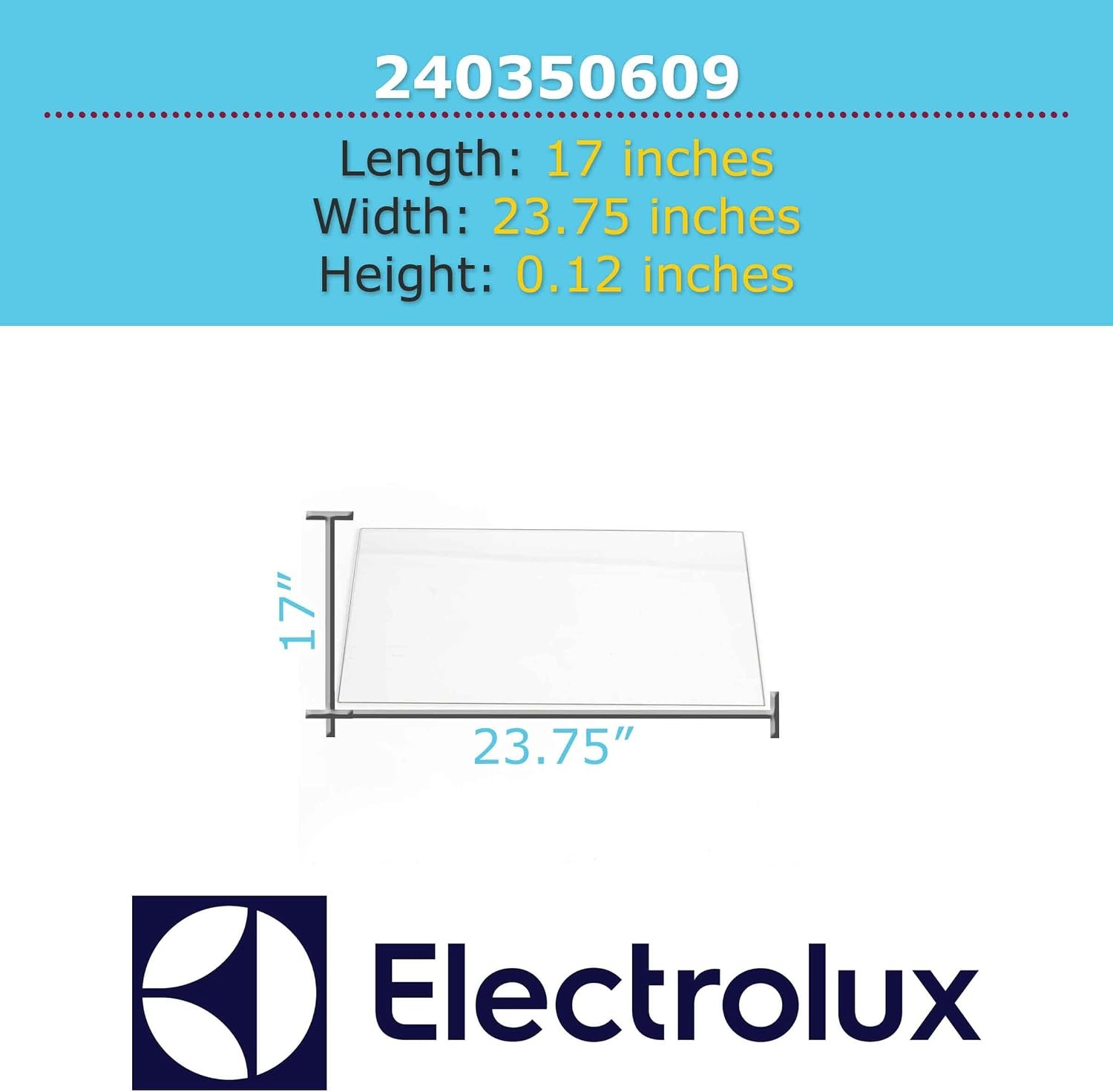 image:imageElectrolux 240350609 Crisper Drawer Cover Insert for Refrigerators Glass