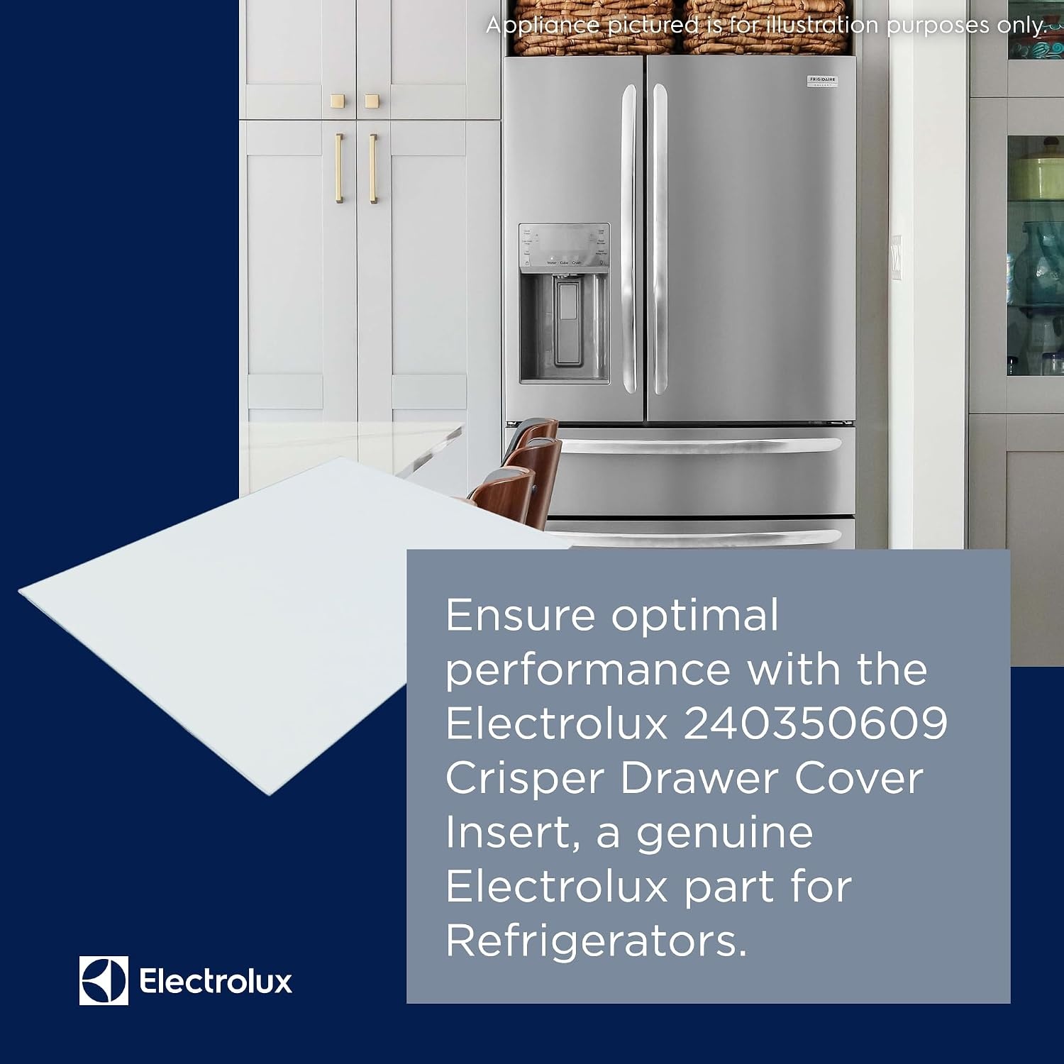 image:imageElectrolux 240350609 Crisper Drawer Cover Insert for Refrigerators Glass