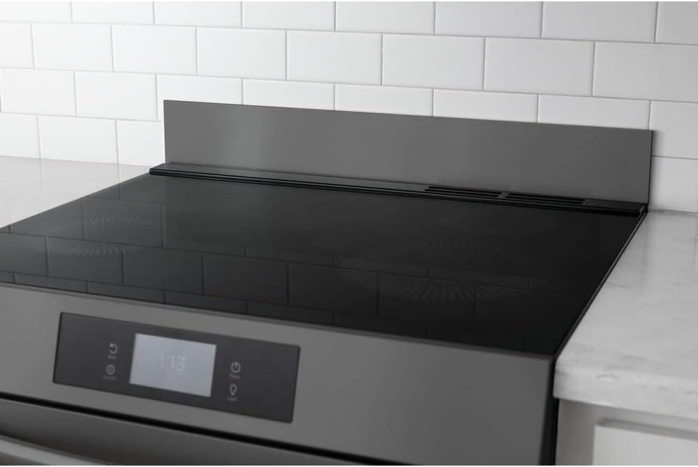 image:imageFrigidaire 11NBBKGDSS Front Control Freestanding Range Universal Backguard Stainless Steel Backsplash GuardBlack Stainless Steel