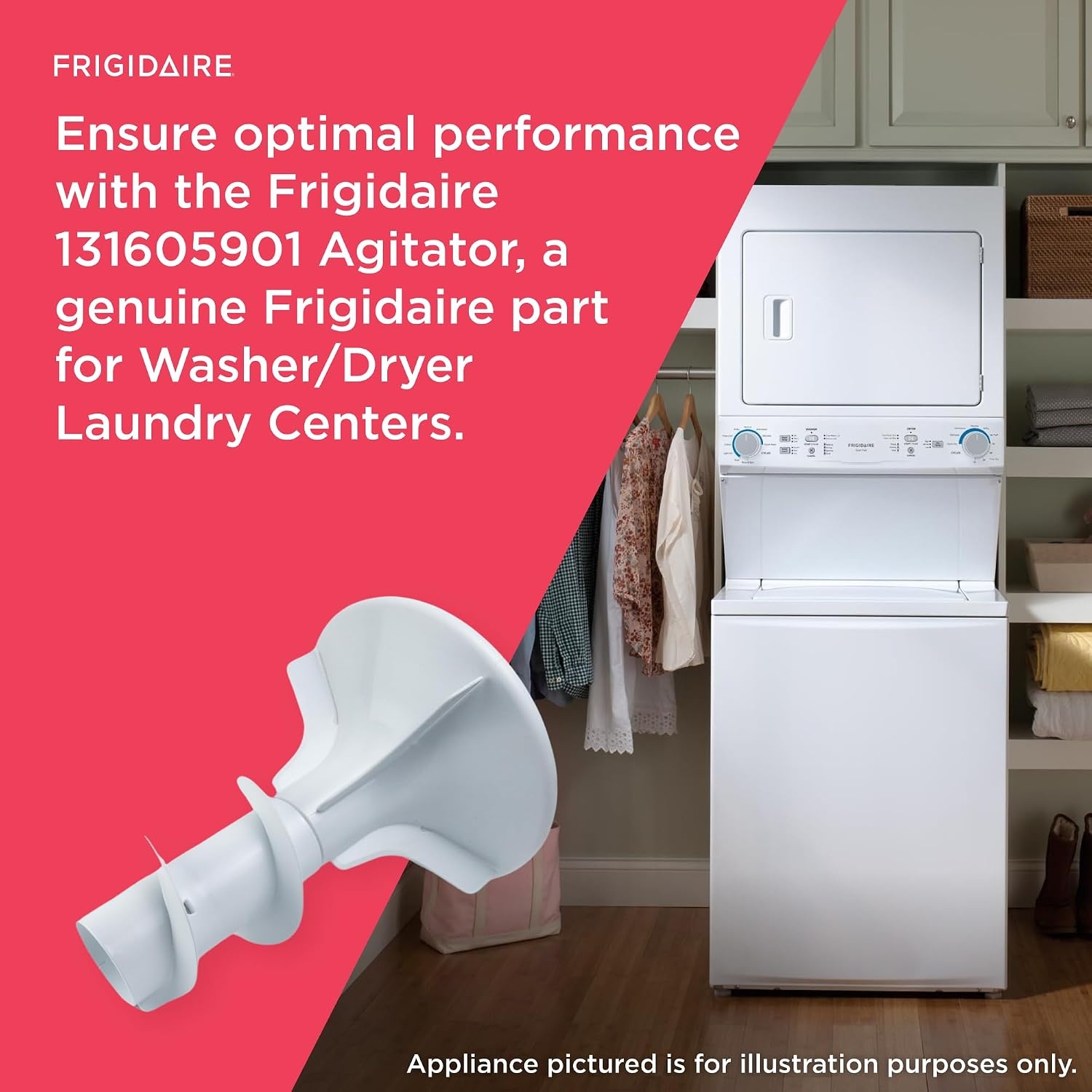 image:imageFrigidaire 131605901 Agitator for WasherDryer Laundry Centers White