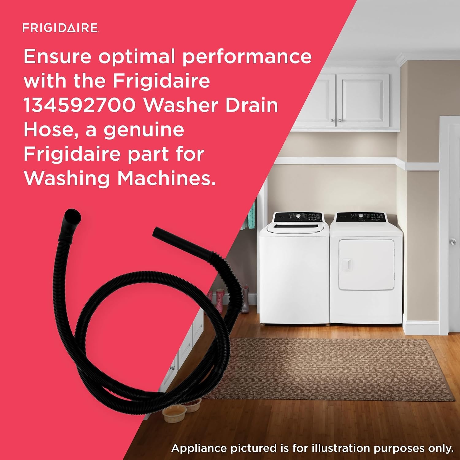 image:imageFrigidaire 134592700 Washer Drain Hose for Washing Machines Black