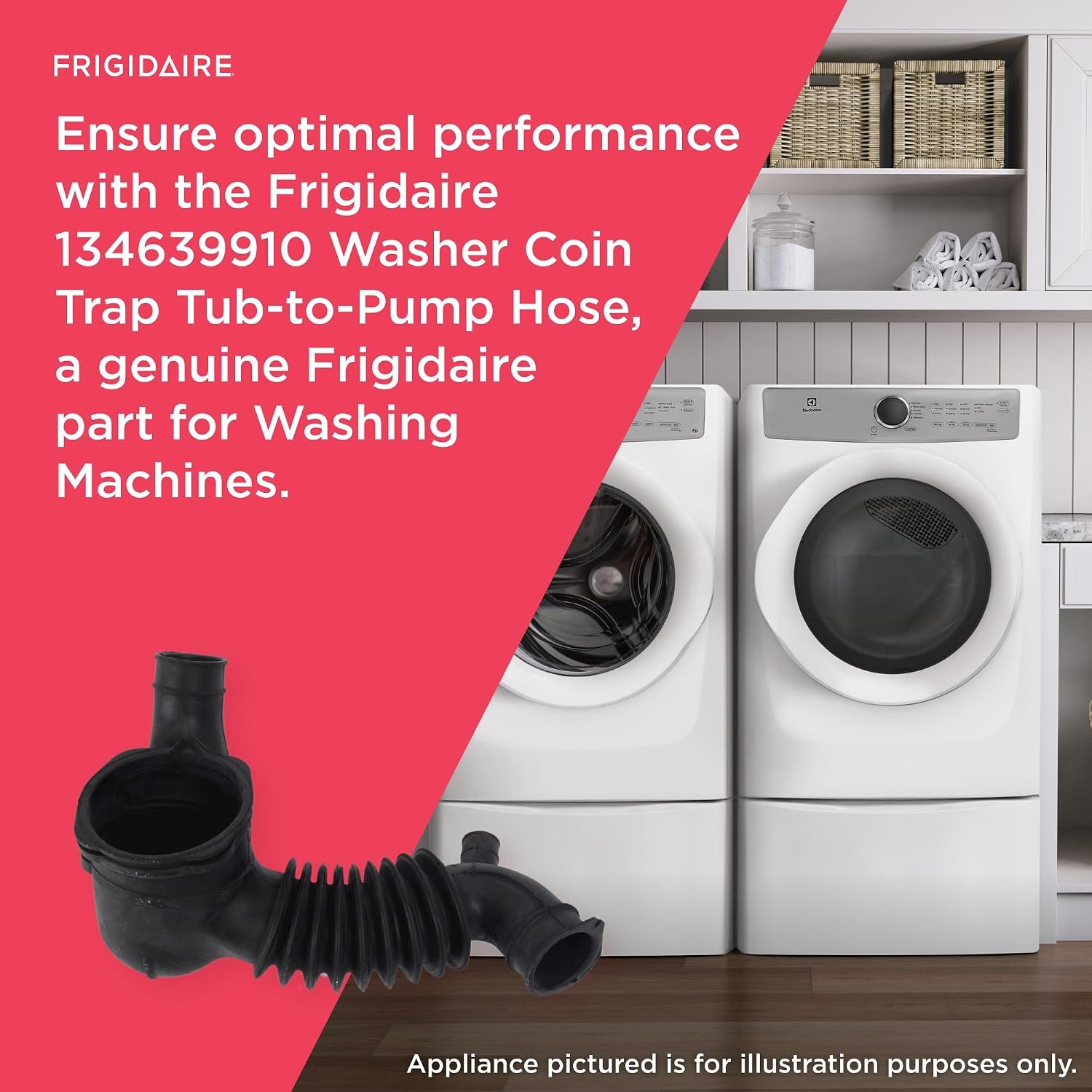 image:imageFrigidaire 134639910 Washer Coin Trap TubtoPump Hose for Washing Machines Black