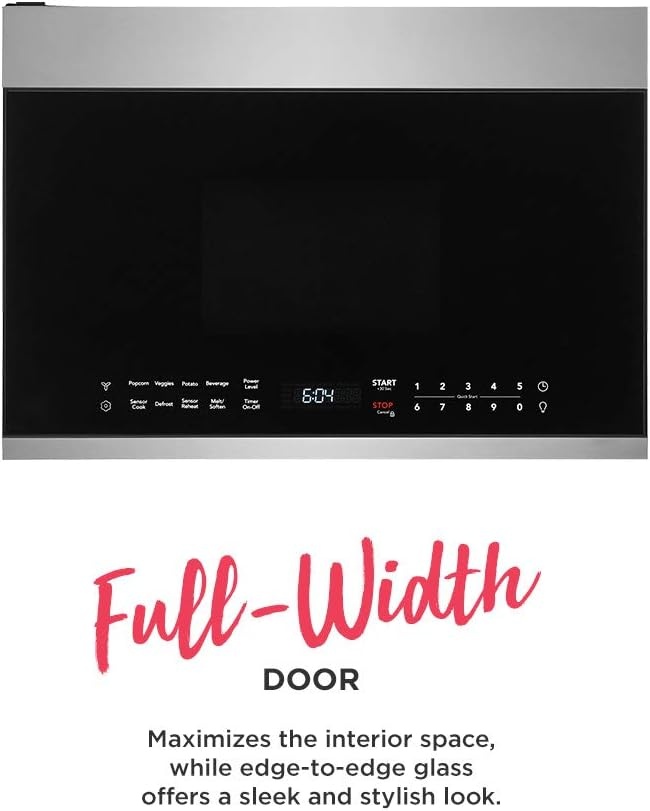 image:imageFrigidaire 14 Cu Ft Compact OvertheRange Microwave in White with Automatic Sensor CookingStainless Steel