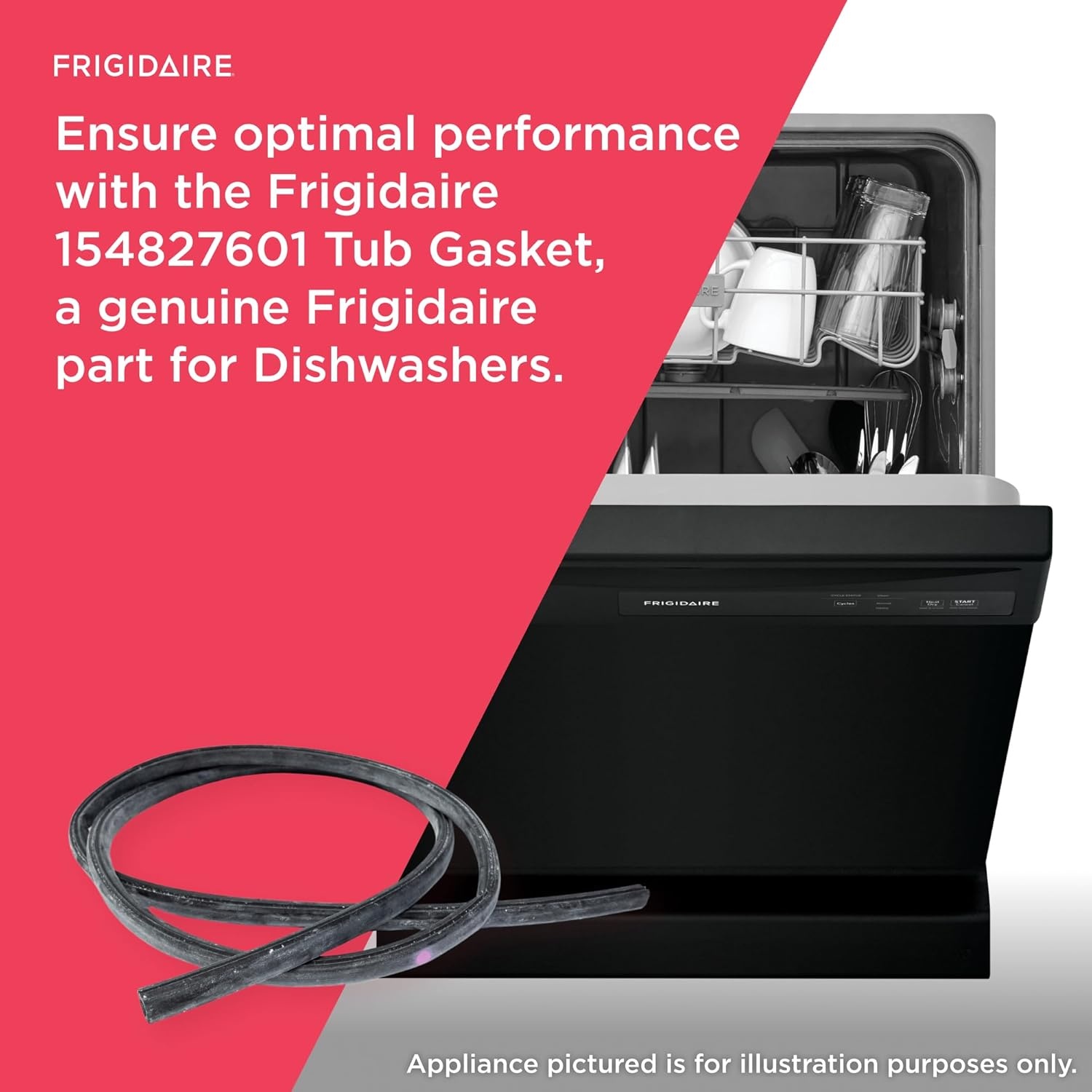 image:imageFrigidaire 154827601 Tub Gasket for Dishwashers Black