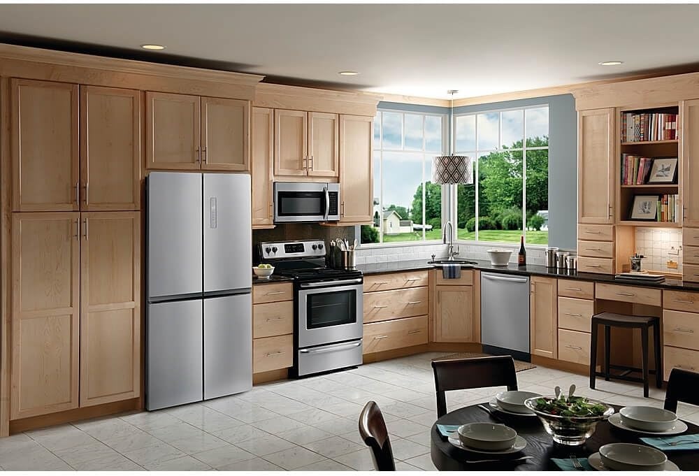 image:imageFrigidaire 174 Cu Ft 4 Door Refrigerator in Brushed Steel with Adjustable Freezer StorageNew Model