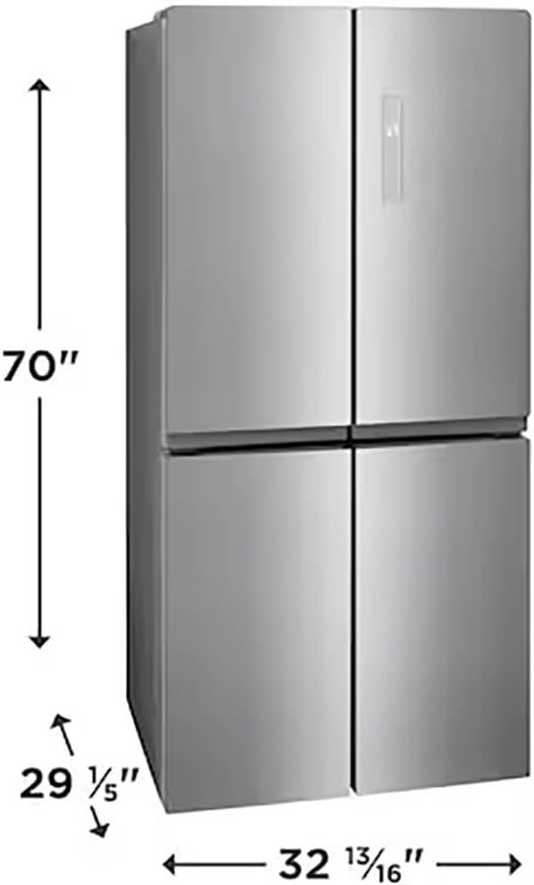 image:imageFrigidaire 174 Cu Ft 4 Door Refrigerator in Brushed Steel with Adjustable Freezer StorageNew Model