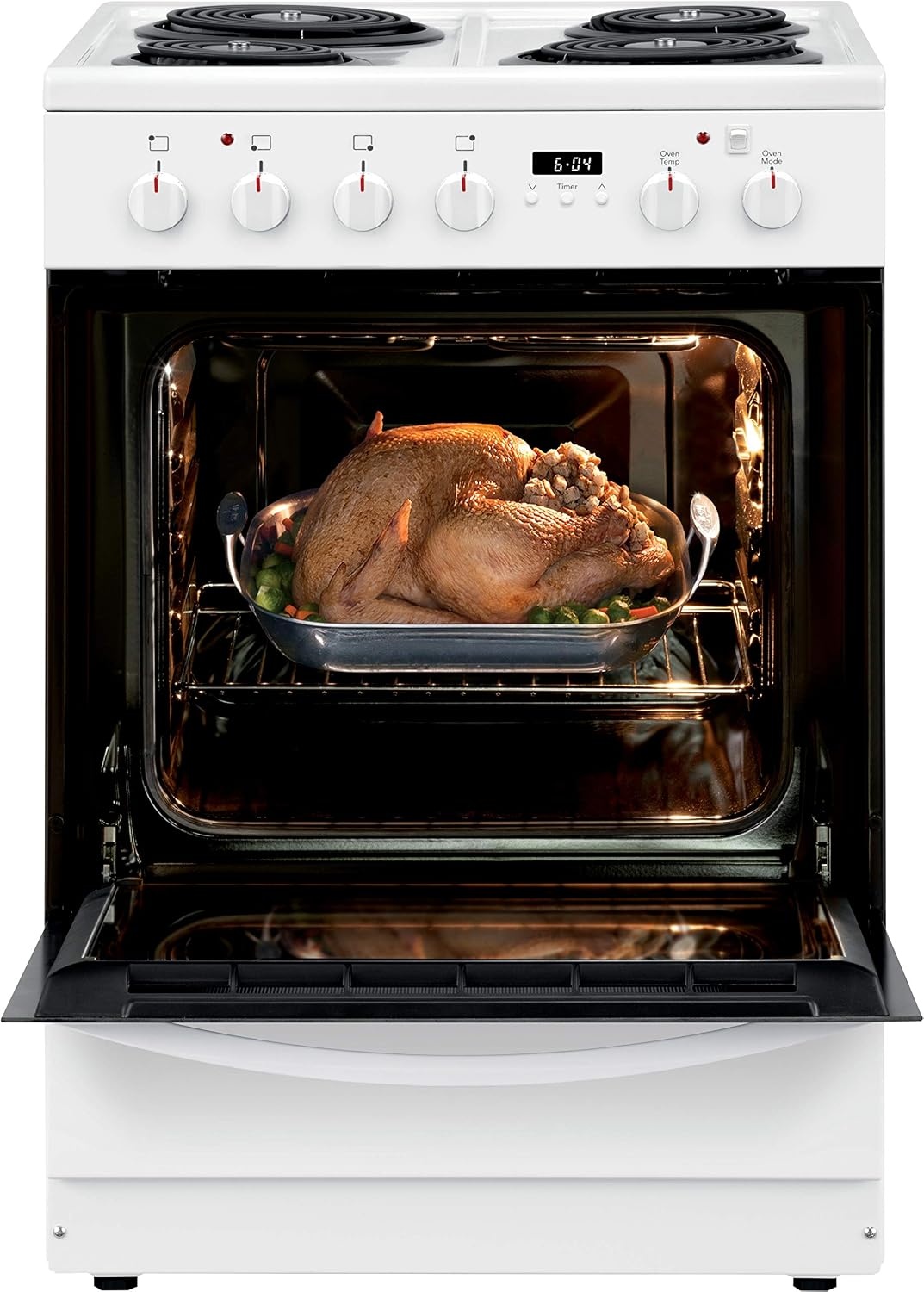 image:imageFrigidaire 24 in 19 Cu Ft Electric Range in Stainless Steel with Hidden Bake ADA CompliantWhite