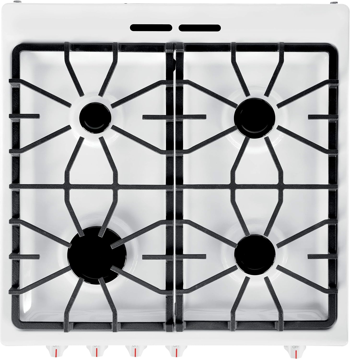 image:imageFrigidaire 24 in 19 Cu Ft Gas Range in Stainless Steel with Continuous Cast Iron Grates ADA CompliantWhite