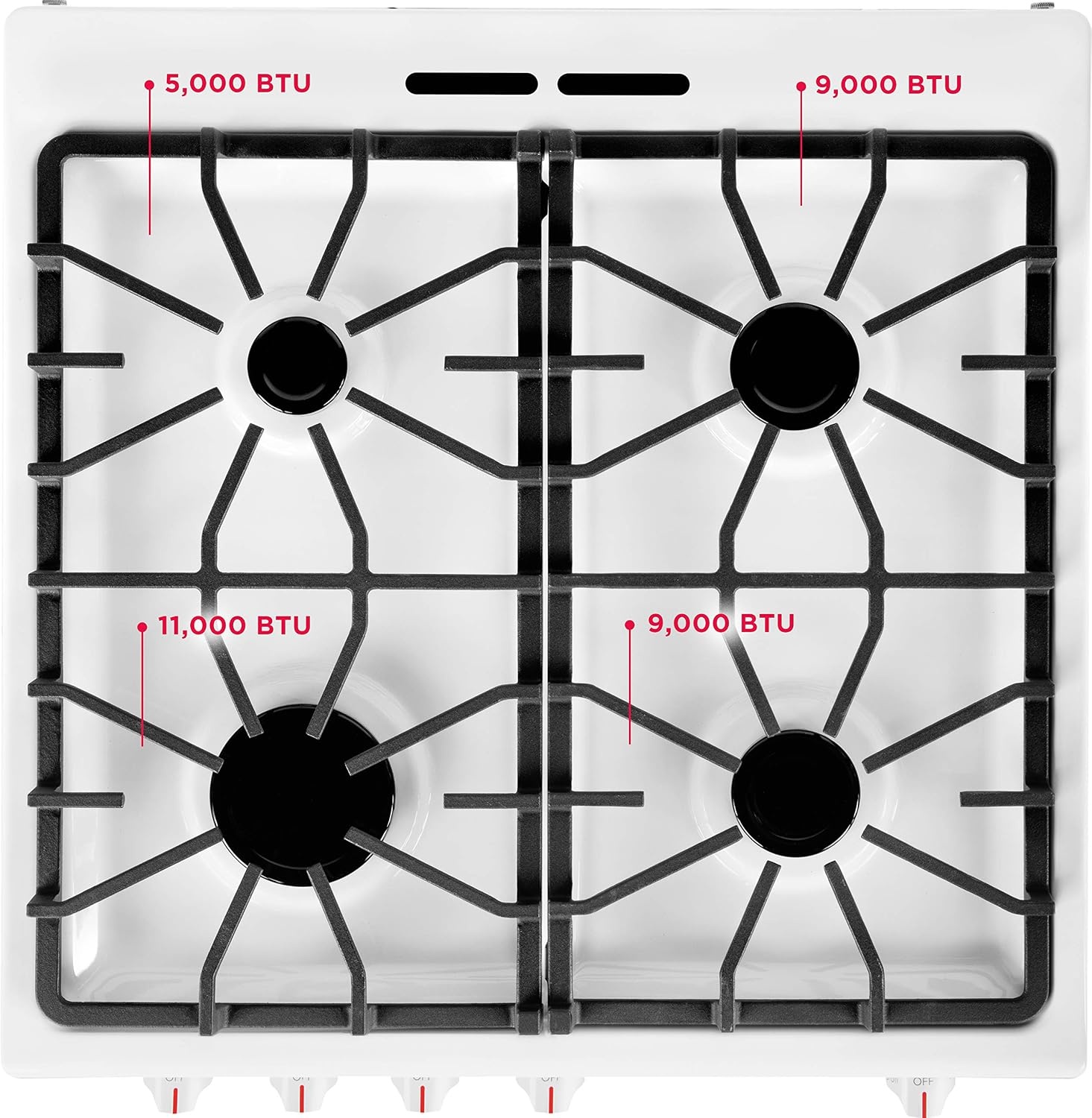 image:imageFrigidaire 24 in 19 Cu Ft Gas Range in Stainless Steel with Continuous Cast Iron Grates ADA CompliantWhite