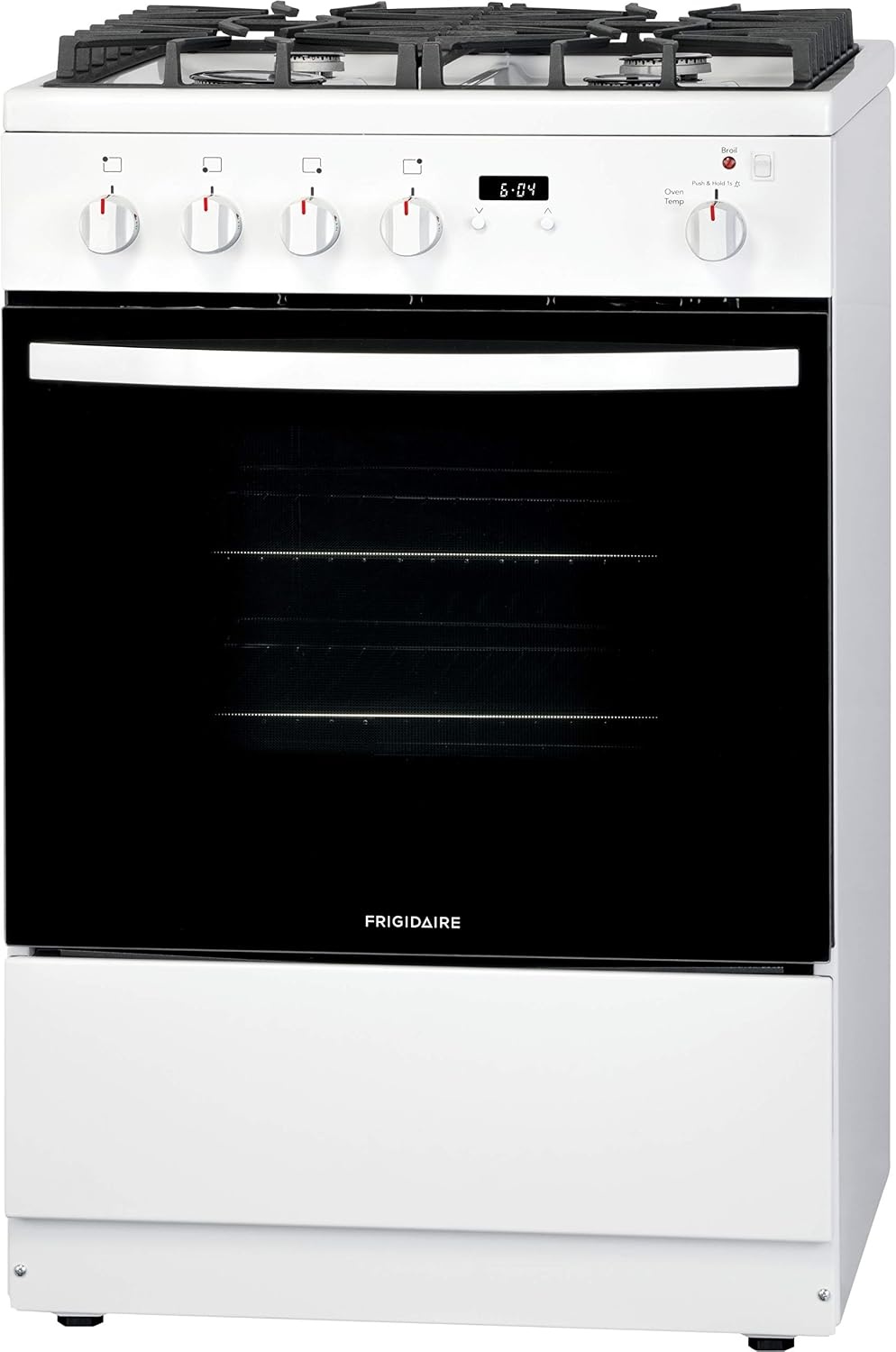 image:imageFrigidaire 24 in 19 Cu Ft Gas Range in Stainless Steel with Continuous Cast Iron Grates ADA CompliantWhite