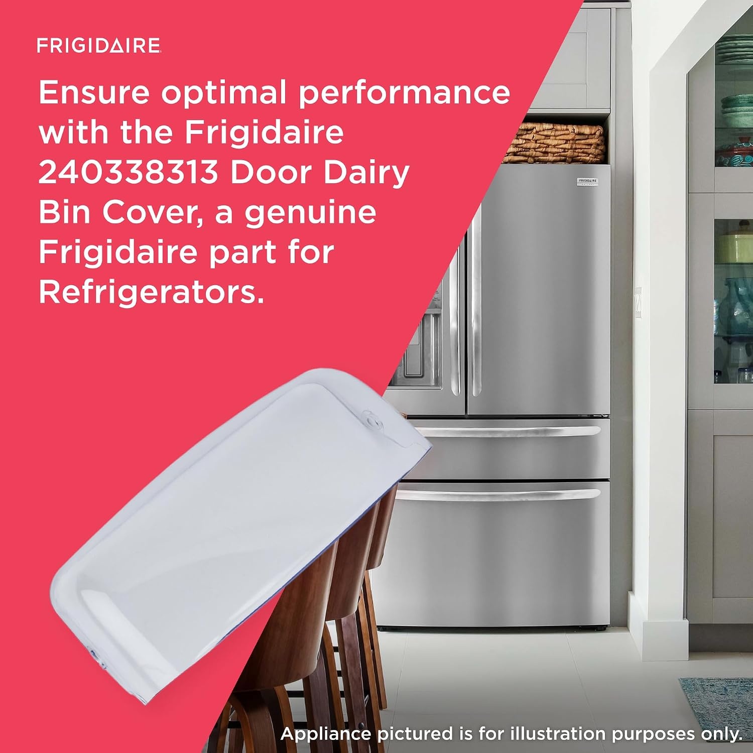image:imageFrigidaire 240338313 Door Dairy Bin Cover for Refrigerators Clear