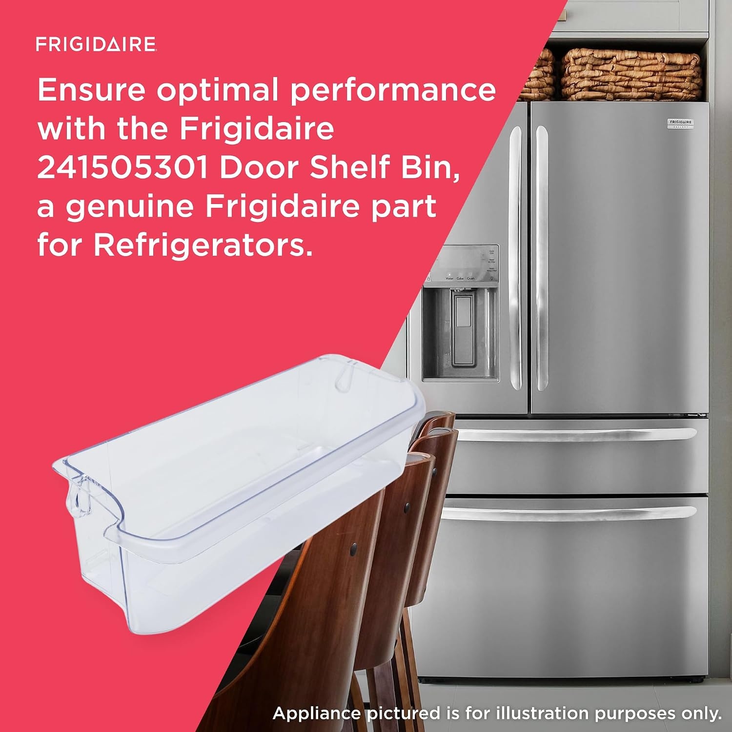 image:imageFrigidaire 241505301 Door Shelf Bin for Refrigerators Clear