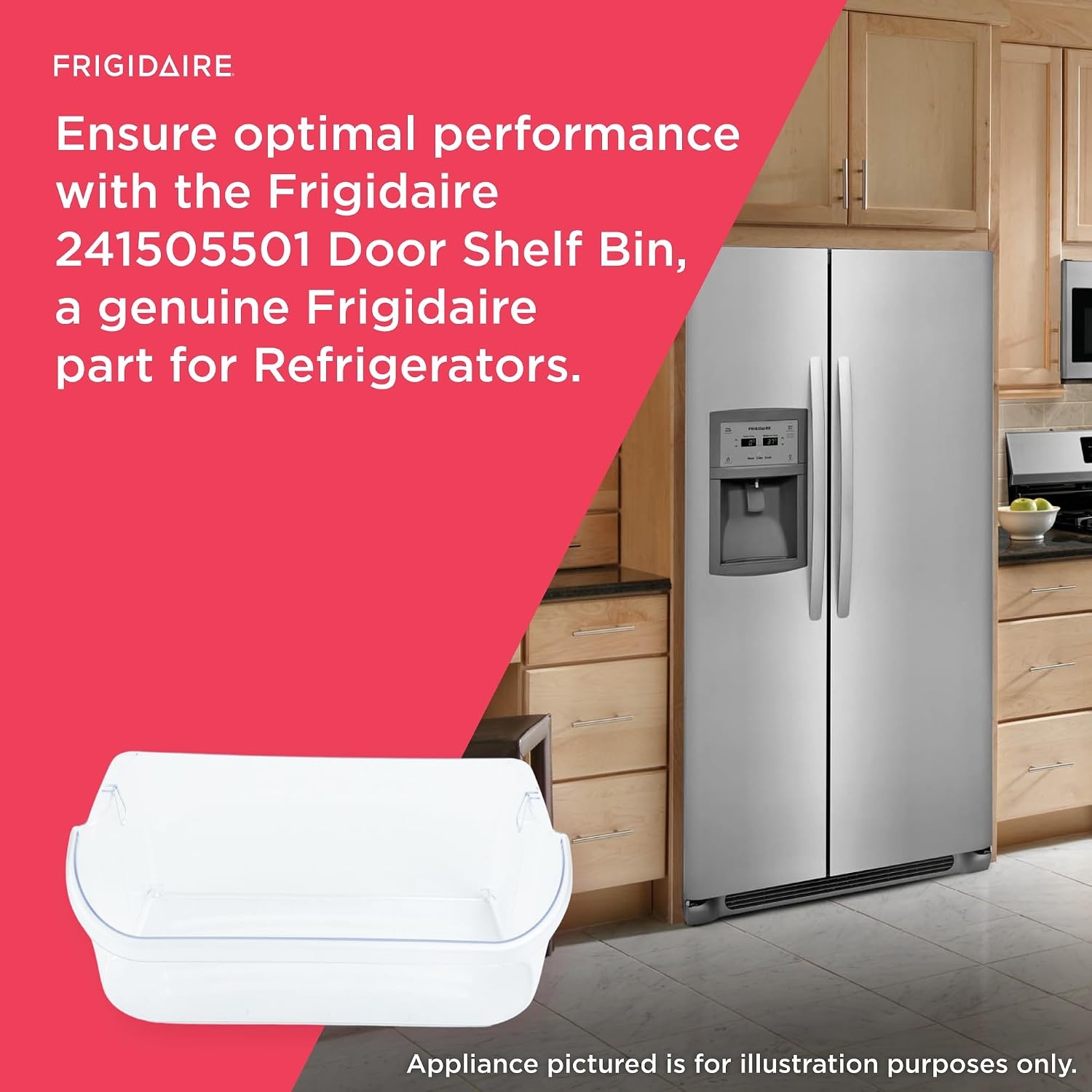 image:imageFrigidaire 241505501 Door Shelf Bin for Refrigerators Clear