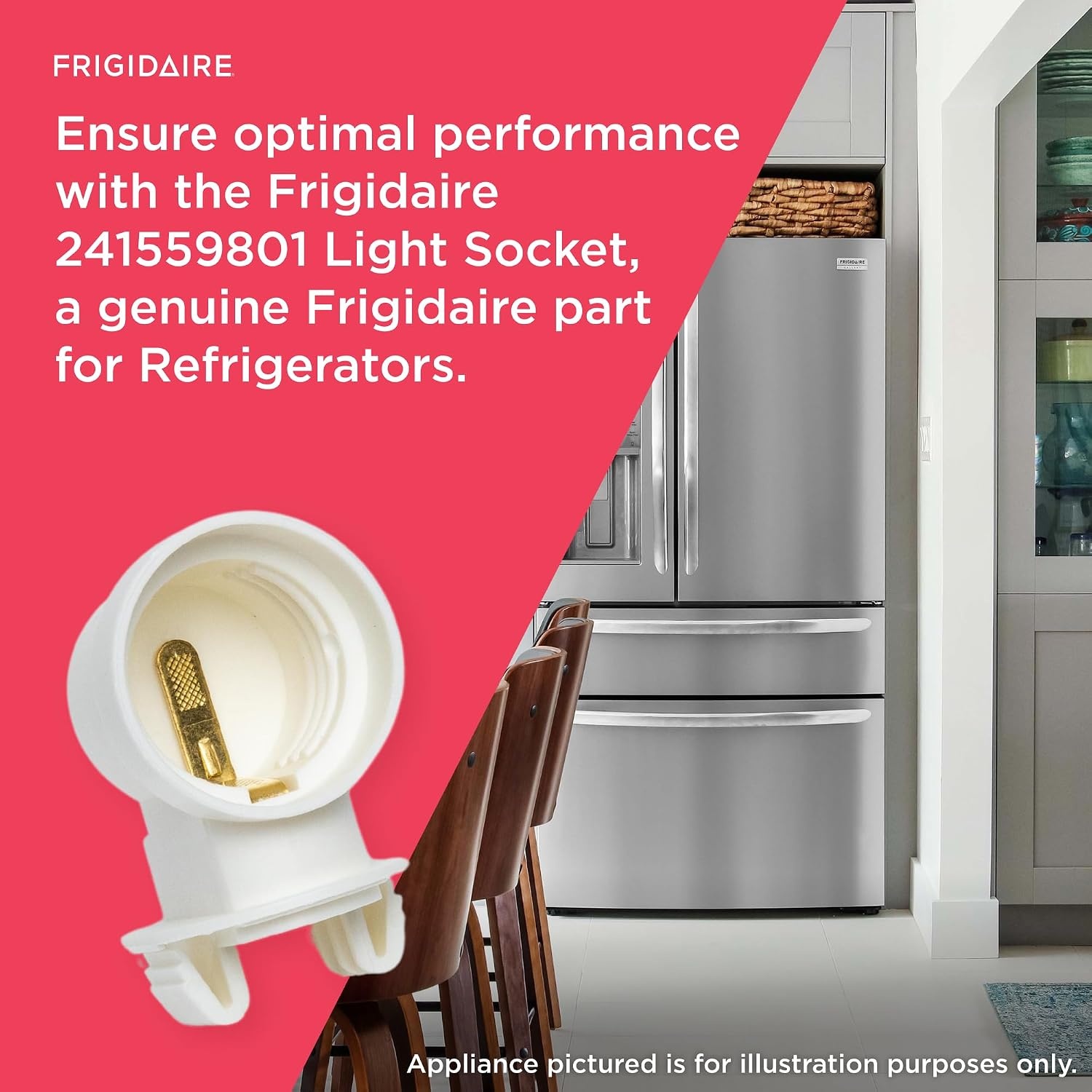 image:imageFrigidaire 241559801 Light Socket for Refrigerators White