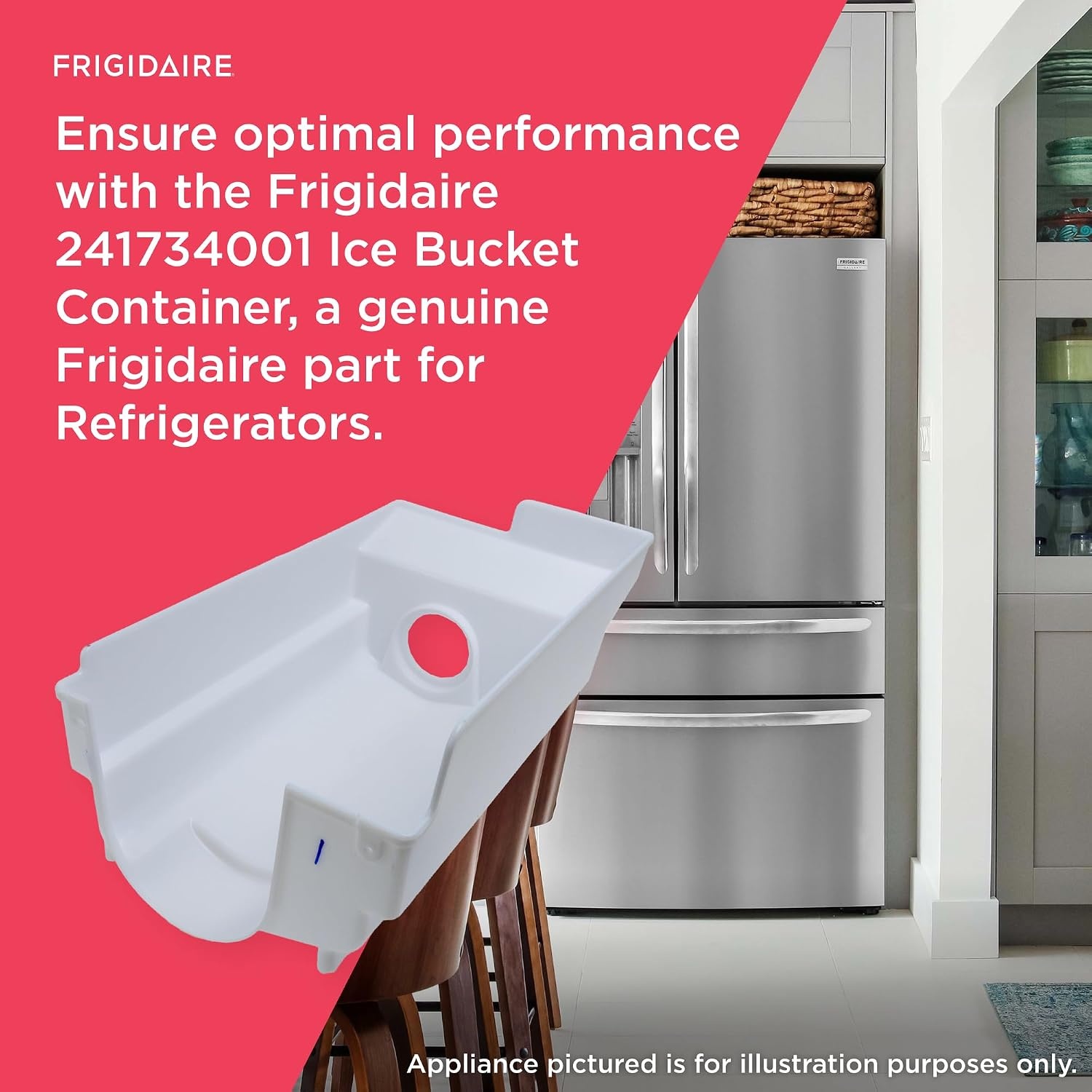 image:imageFrigidaire 241734001 Ice Bucket Container for Refrigerators White