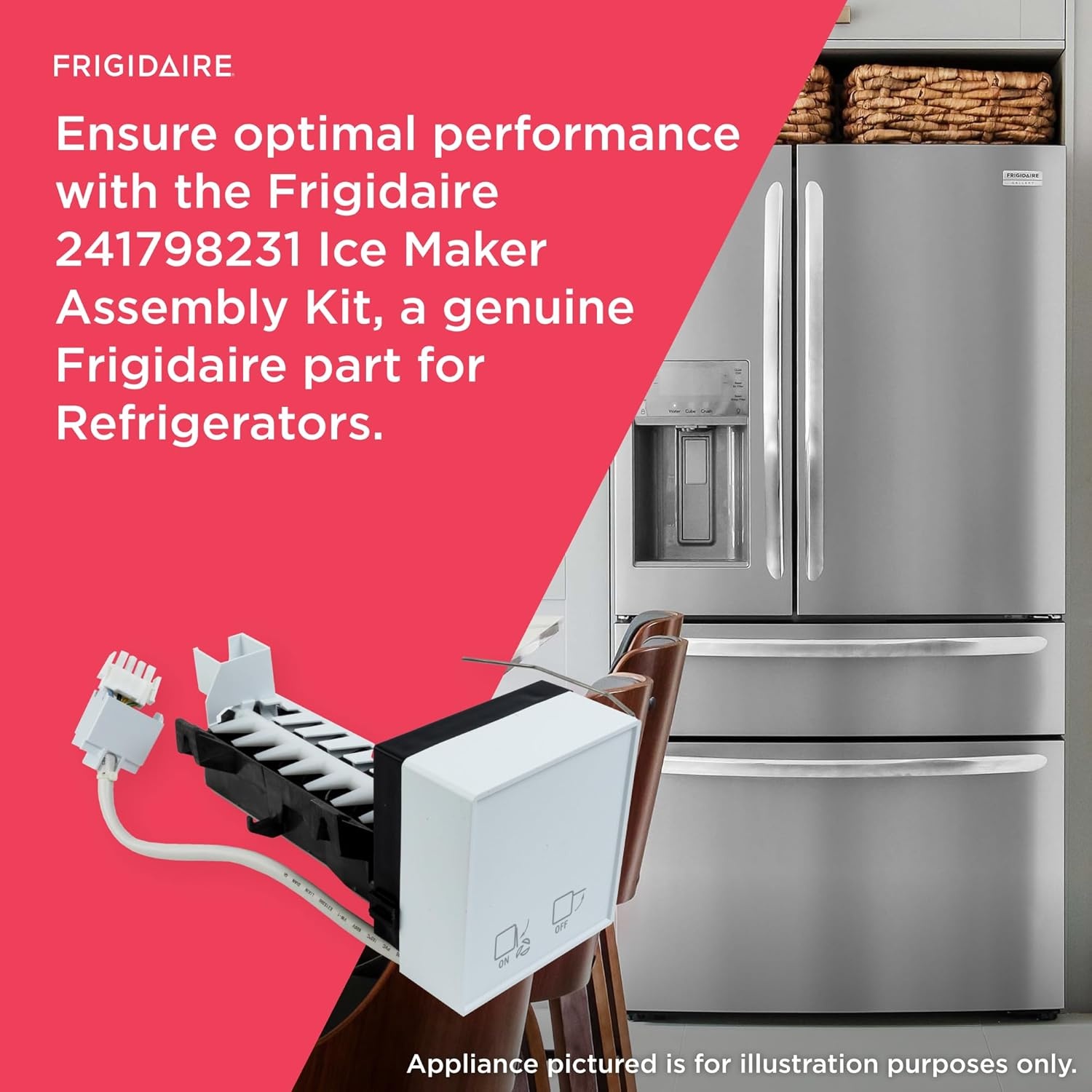 image:imageFrigidaire 241798231 Ice Maker Assembly Kit for Refrigerators White