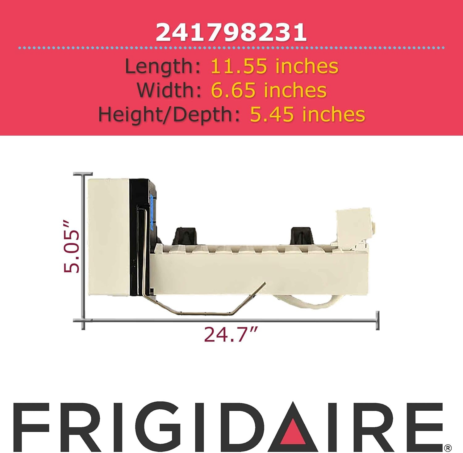 image:imageFrigidaire 241798231 Ice Maker Assembly Kit for Refrigerators White