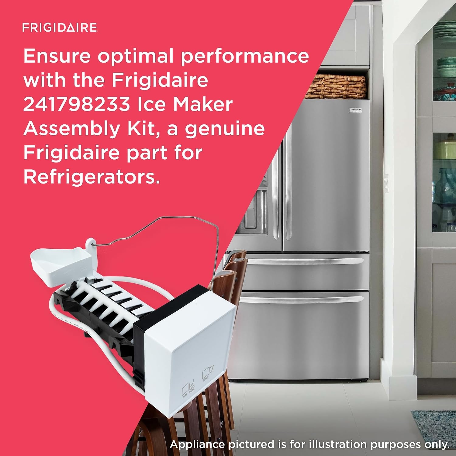 image:imageFrigidaire 241798233 Ice Maker Assembly Kit for Refrigerators White