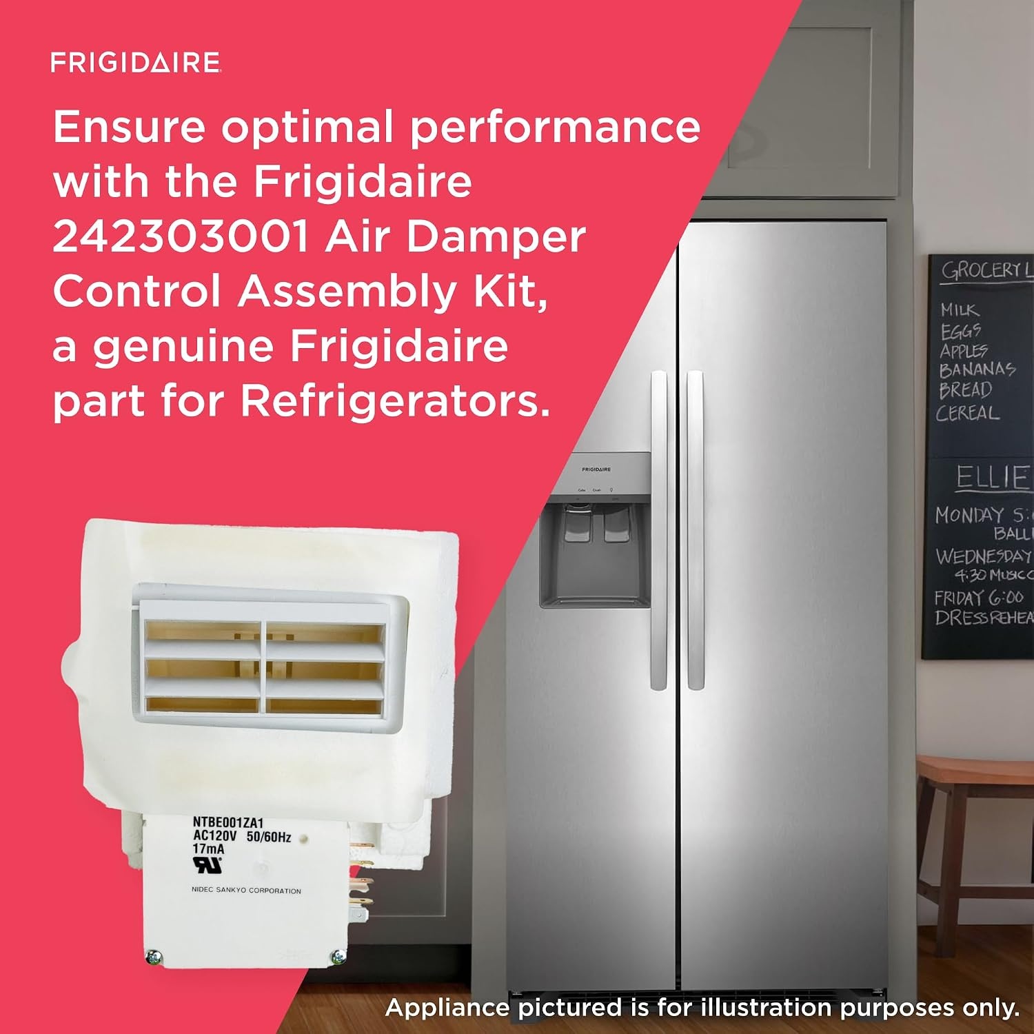 image:imageFrigidaire 242303001 Air Damper Control Assembly Kit for Refrigerators White