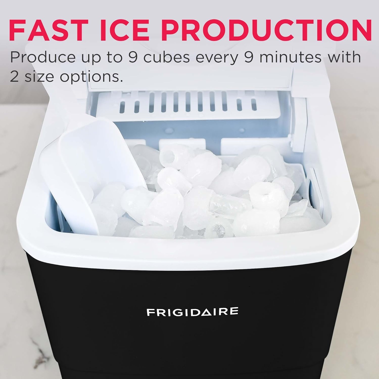 image:imageFrigidaire 26 Lbs Portable Compact Icemaker Ice Making Machine Black White MediumBlack