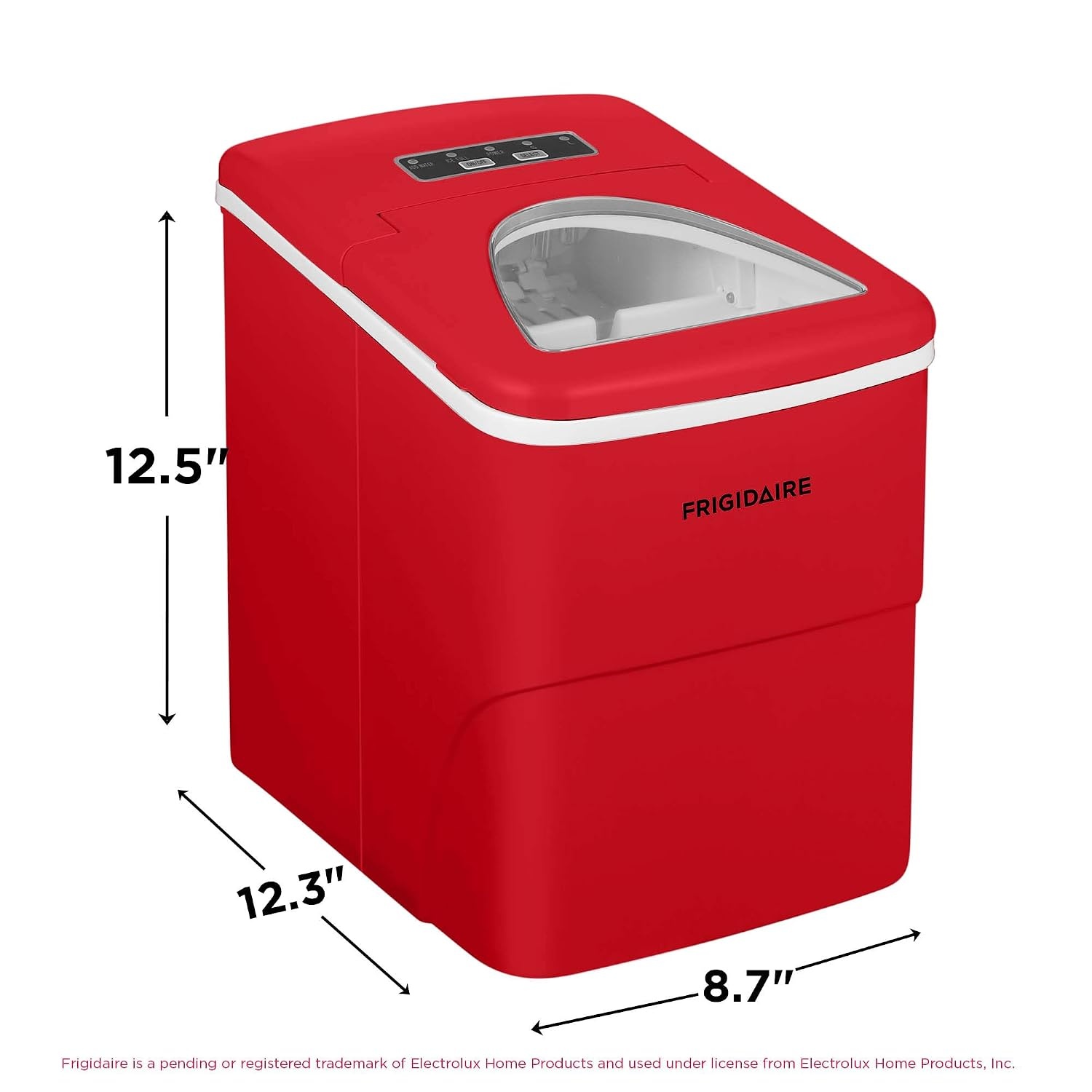 image:imageFrigidaire 26 Lbs Portable Compact Icemaker Ice Making Machine Black White MediumRed