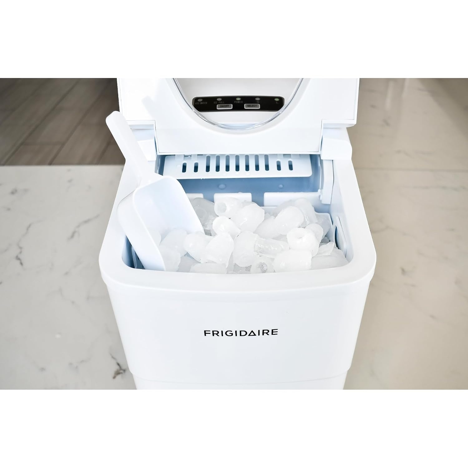 image:imageFrigidaire 26 Lbs Portable Compact Icemaker Ice Making Machine Black White MediumWhite