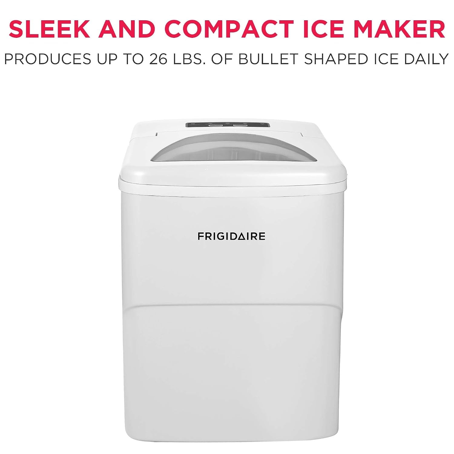 image:imageFrigidaire 26 Lbs Portable Compact Icemaker Ice Making Machine Black White MediumWhite