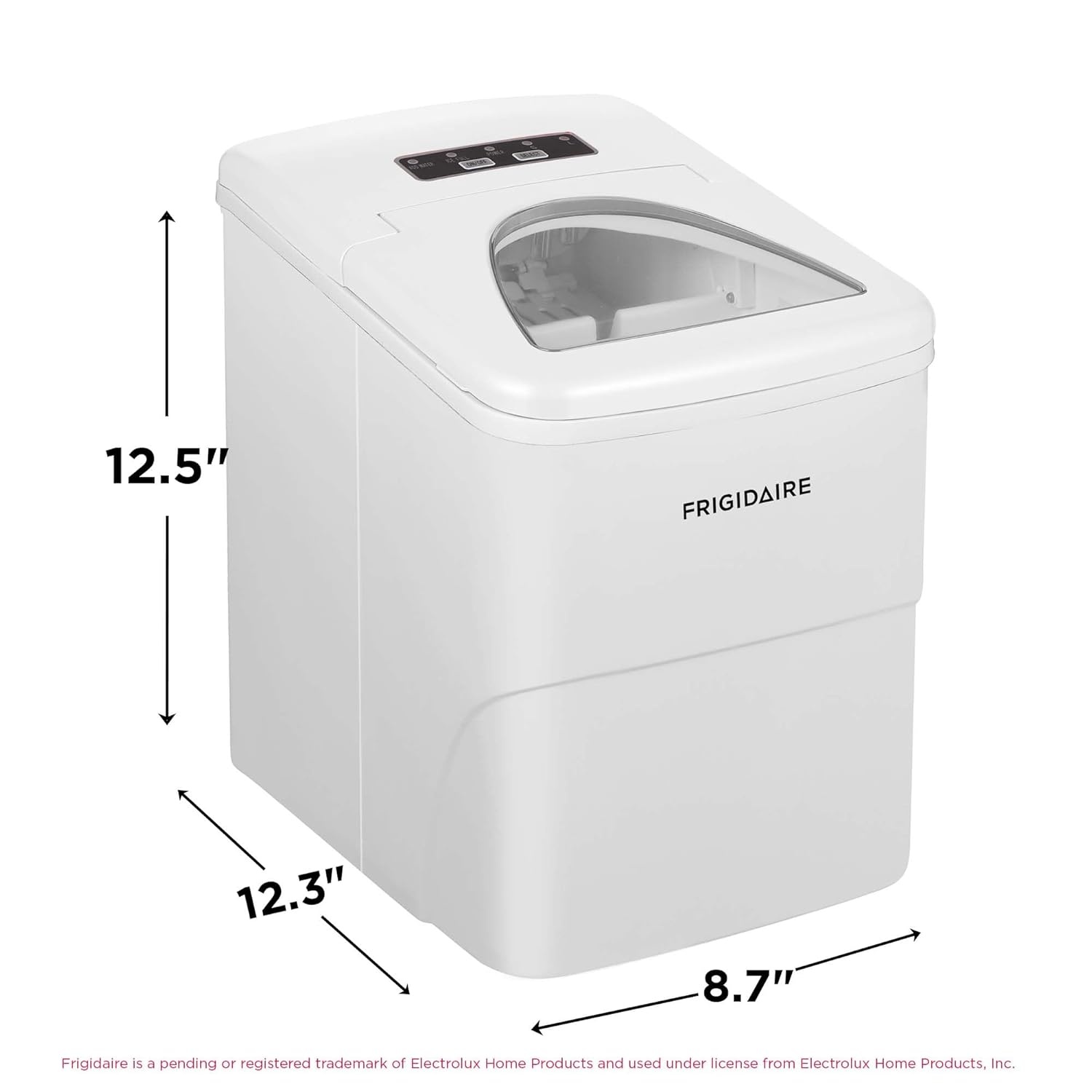 image:imageFrigidaire 26 Lbs Portable Compact Icemaker Ice Making Machine Black White MediumWhite