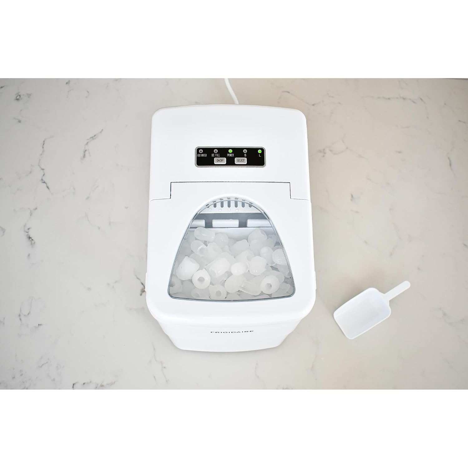 image:imageFrigidaire 26 Lbs Portable Compact Icemaker Ice Making Machine Black White MediumWhite