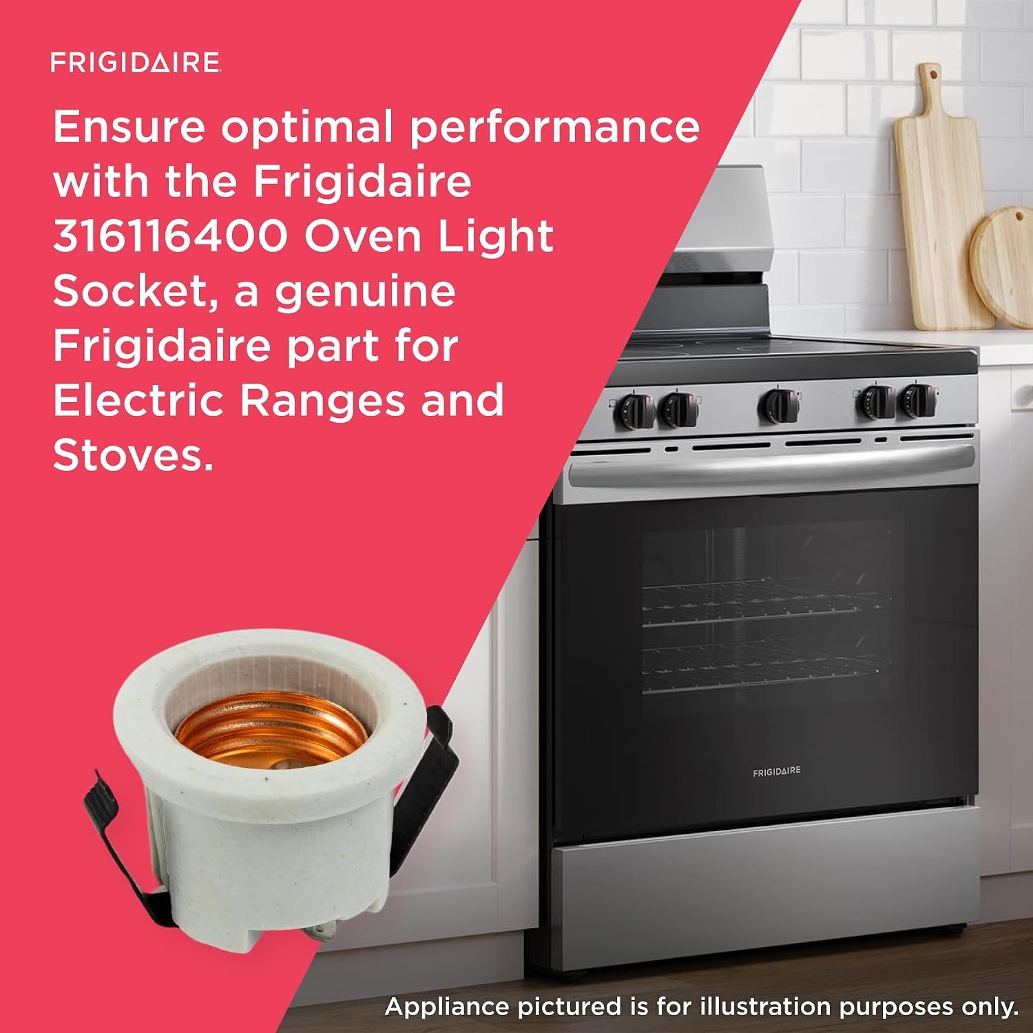 image:imageFrigidaire 316116400 Oven Light Socket for Electric Ranges and Stoves