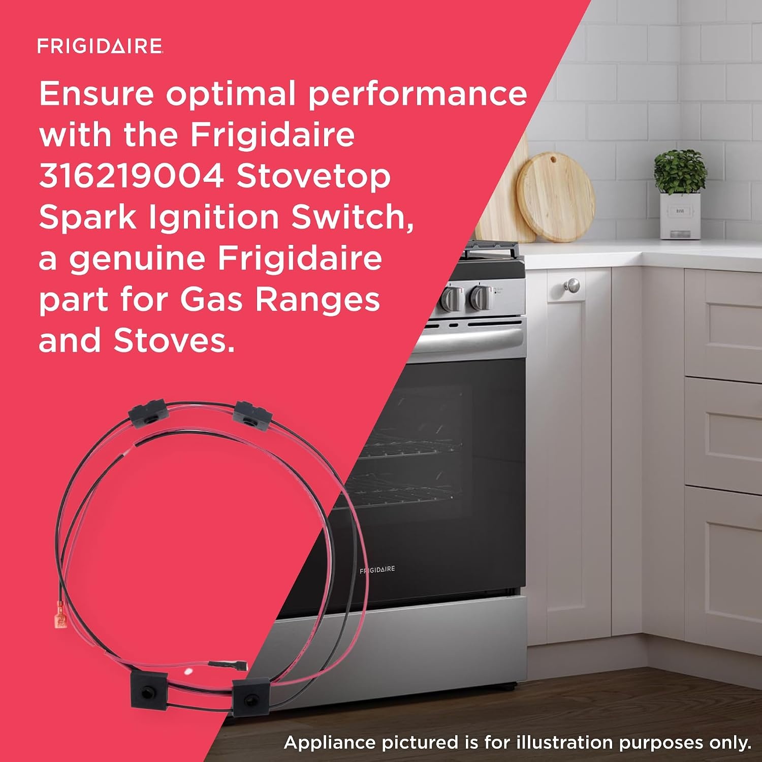 image:imageFrigidaire 316219004 Stovetop Spark Ignition Switch for Gas Ranges and Stoves