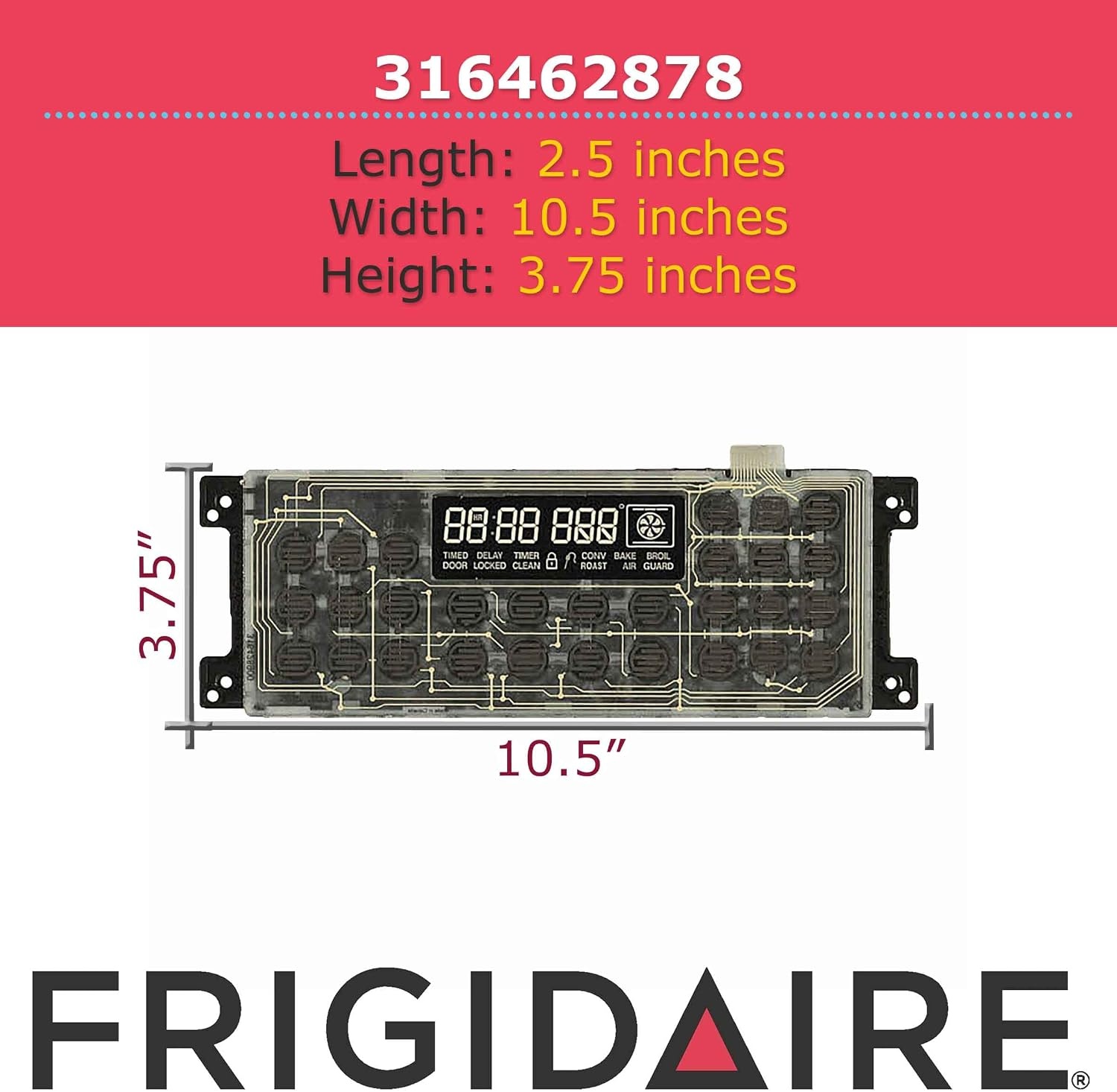image:imageFrigidaire 316462878 Oven Control Board and Clock for Electric Ranges and Stoves Black