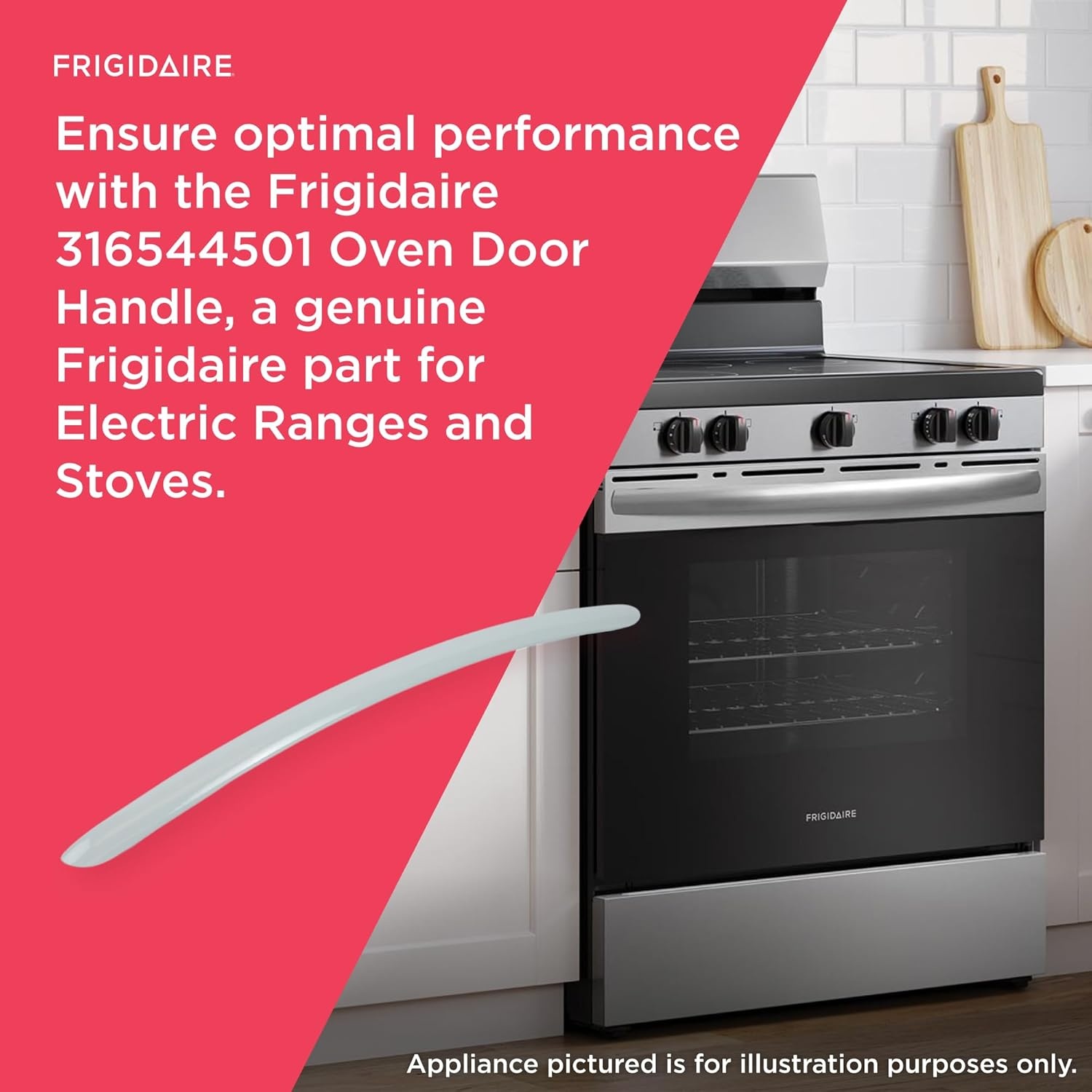 image:imageFrigidaire 316544501 Oven Door Handle for Electric Ranges and Stoves White