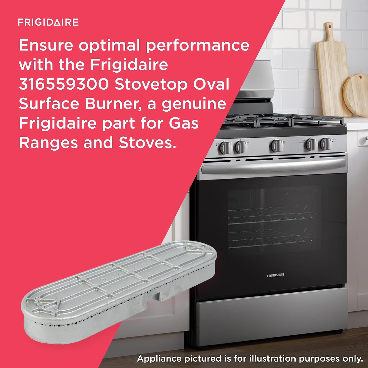 image:imageFrigidaire 316559300 Stovetop Oval Surface Burner for Gas Ranges and Stoves