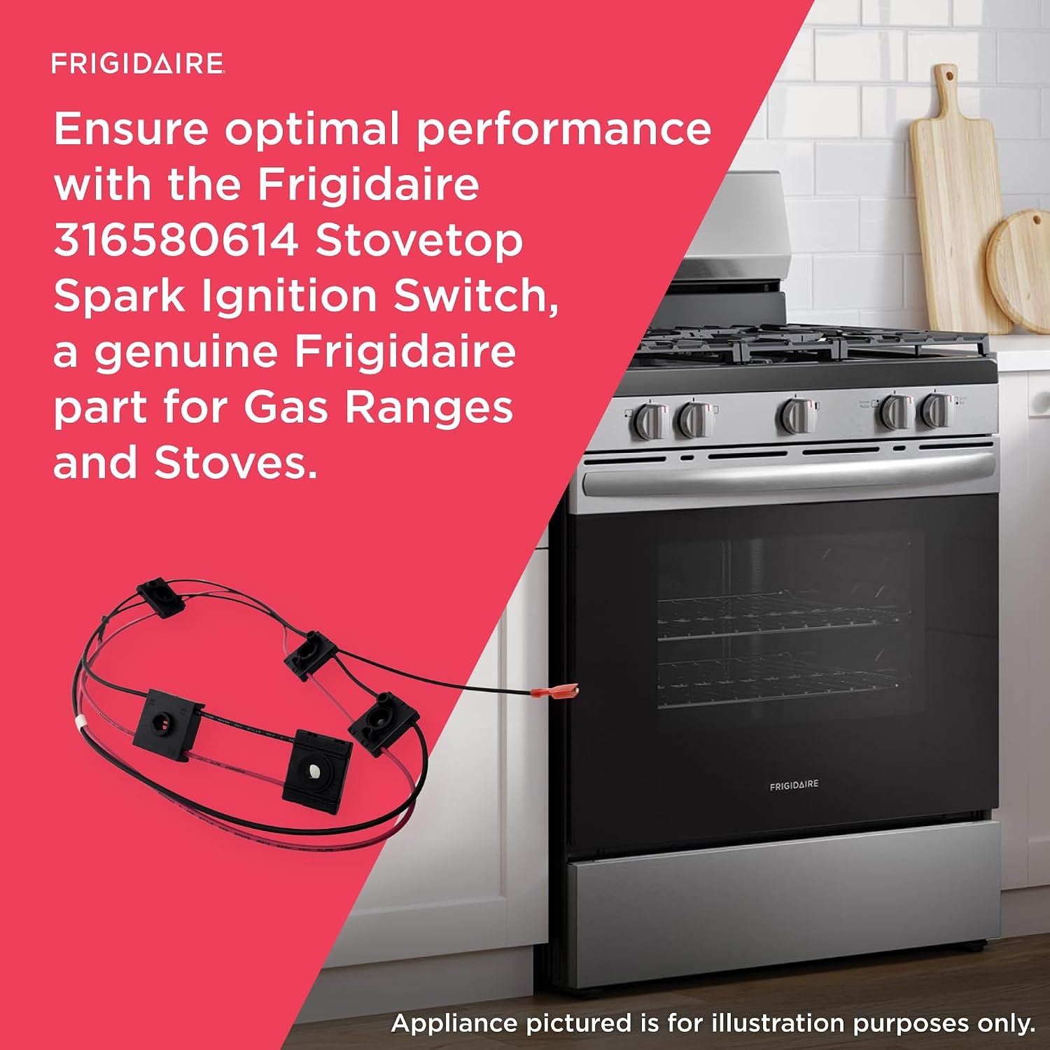 image:imageFrigidaire 316580614 Stovetop Spark Ignition Switch for Gas Ranges and Stoves