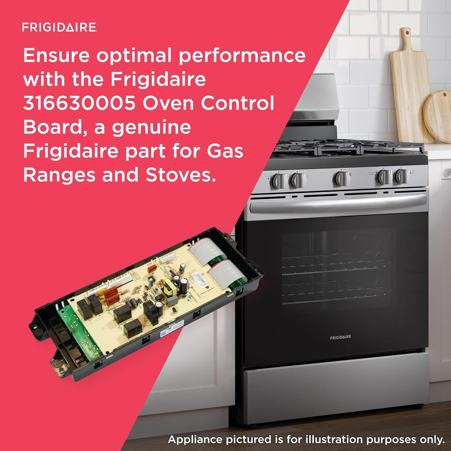 image:imageFrigidaire 316630005 Oven Control Board for Gas Ranges and Stoves Black