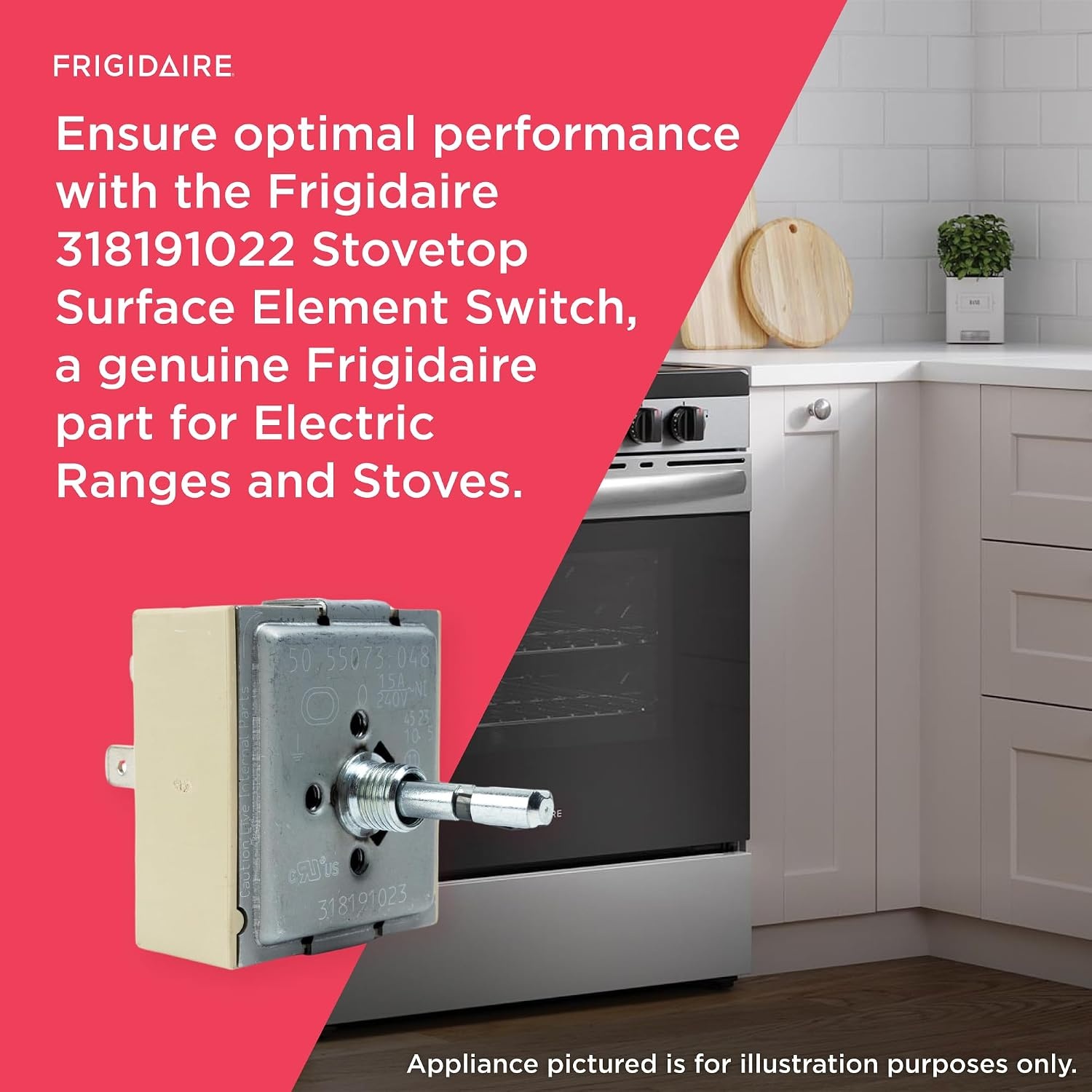 image:imageFrigidaire 318191023 Stovetop Surface Element Switch for Electric Ranges and Stoves