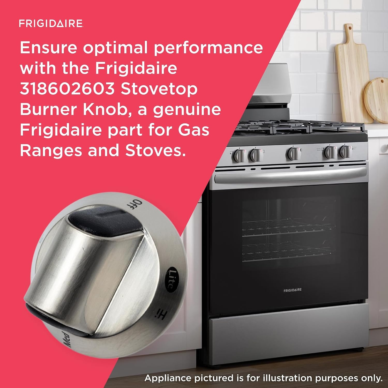 image:imageFrigidaire 318602603 Stovetop Burner Knob for Gas Ranges and Stoves