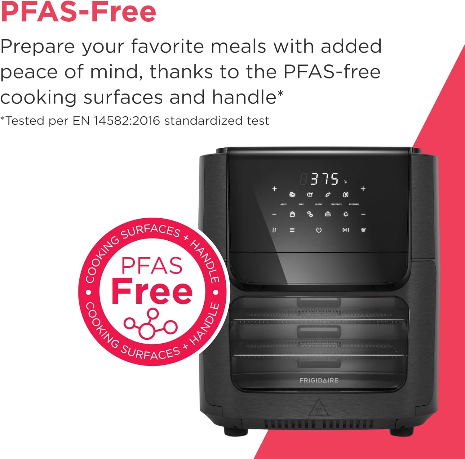 image:imageFrigidaire 3in1 Air Fryer Large 53 QT Capacity Digital Display 3 Cooking Modes 5 Recipe Presets Automatic Shake Reminder PFASFree Cooking Surfaces Black51 Air Fryer
