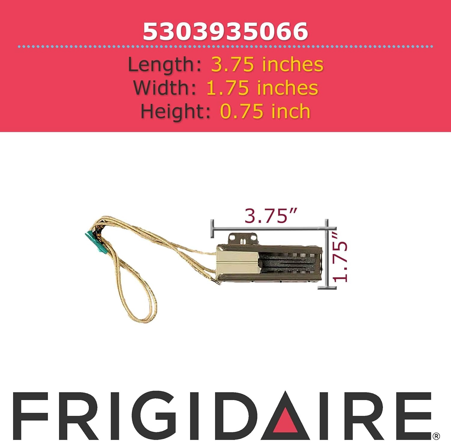 image:imageFrigidaire 5303935066 Burner Igniter for Oven Burners Gold