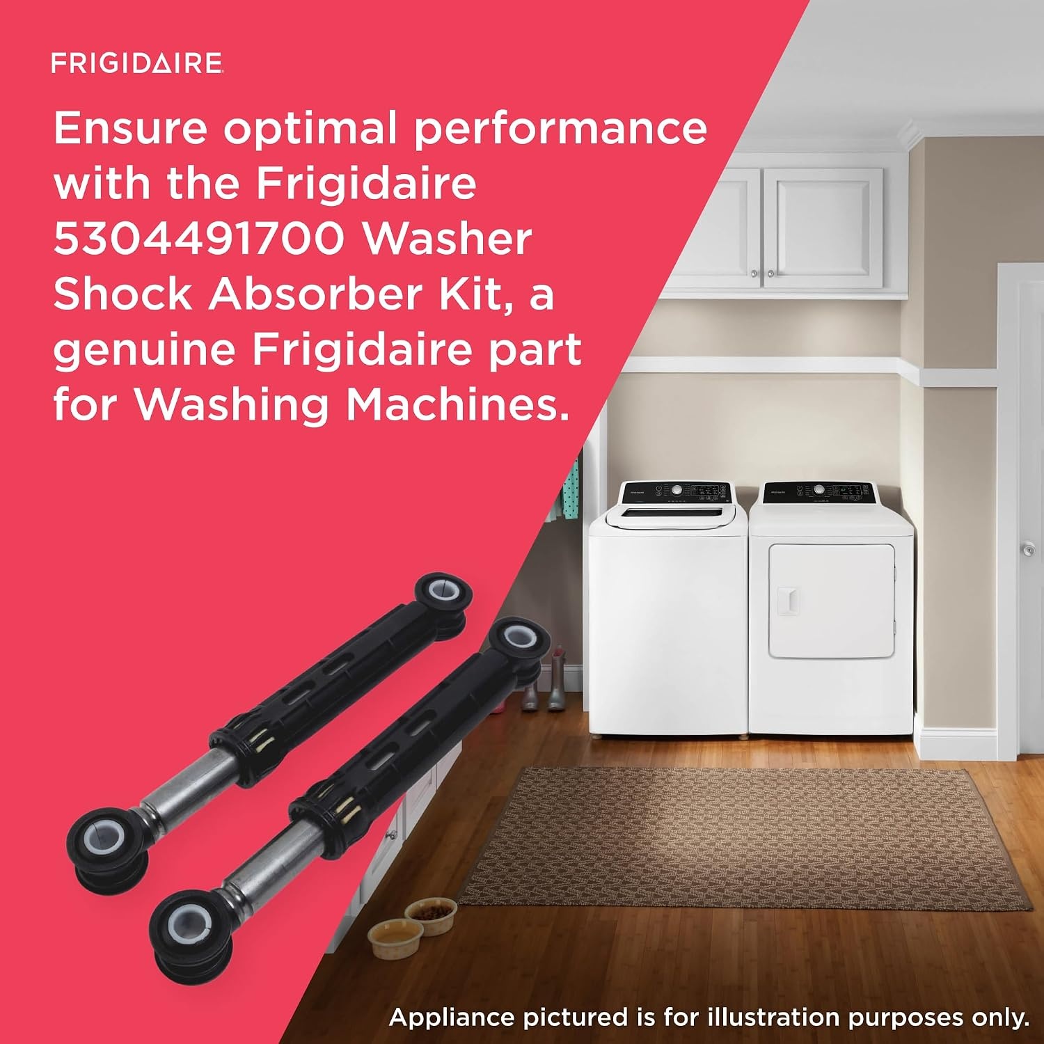 image:imageFrigidaire 5304491700 Washer Shock Absorber Kit for Washing Machines Black