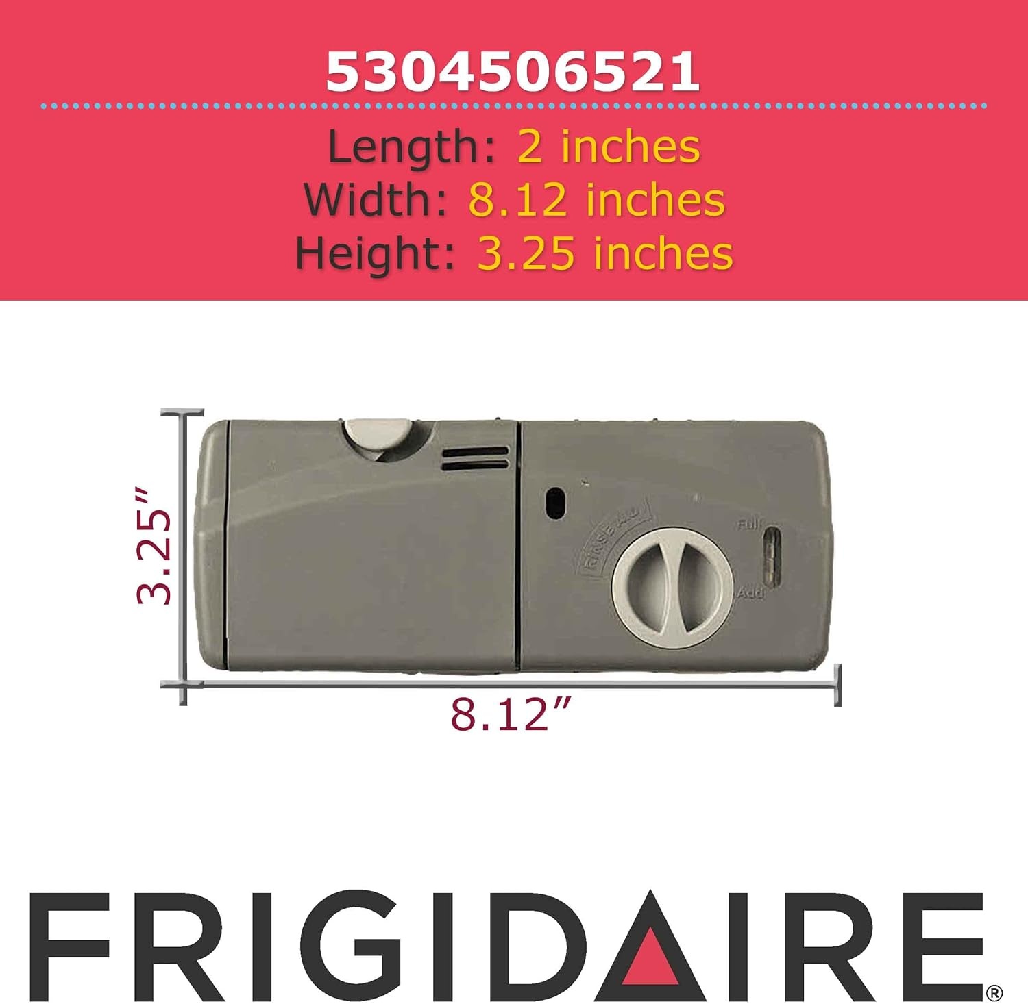 image:imageFrigidaire 5304506521 Detergent and Rinse Aid Dispenser for Dishwashers Gray