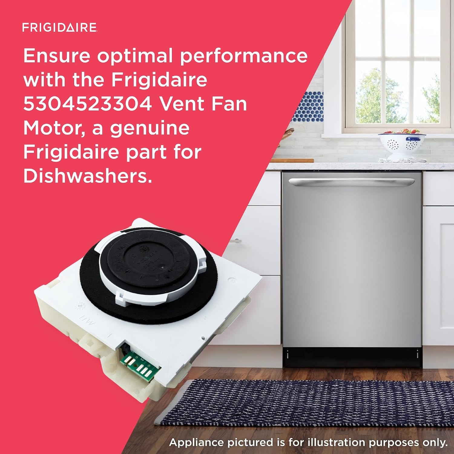 image:imageFrigidaire 5304523304 Vent Fan Motor for Dishwashers White