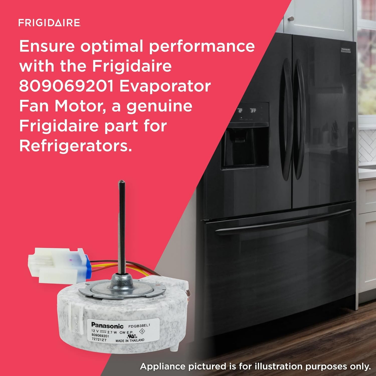 image:imageFrigidaire 809069201 Evaporator Fan Motor for Refrigerators White