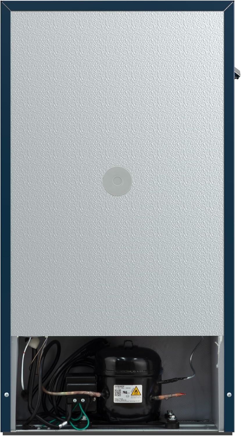 image:imageFrigidaire EFR3A1 Compact Small TopFreezer Refrigerator Stainless Steel Mini Bar Fridge Platinum Series2126 D x 1783 W x 335 H 32 cu ft Double DoorBlue