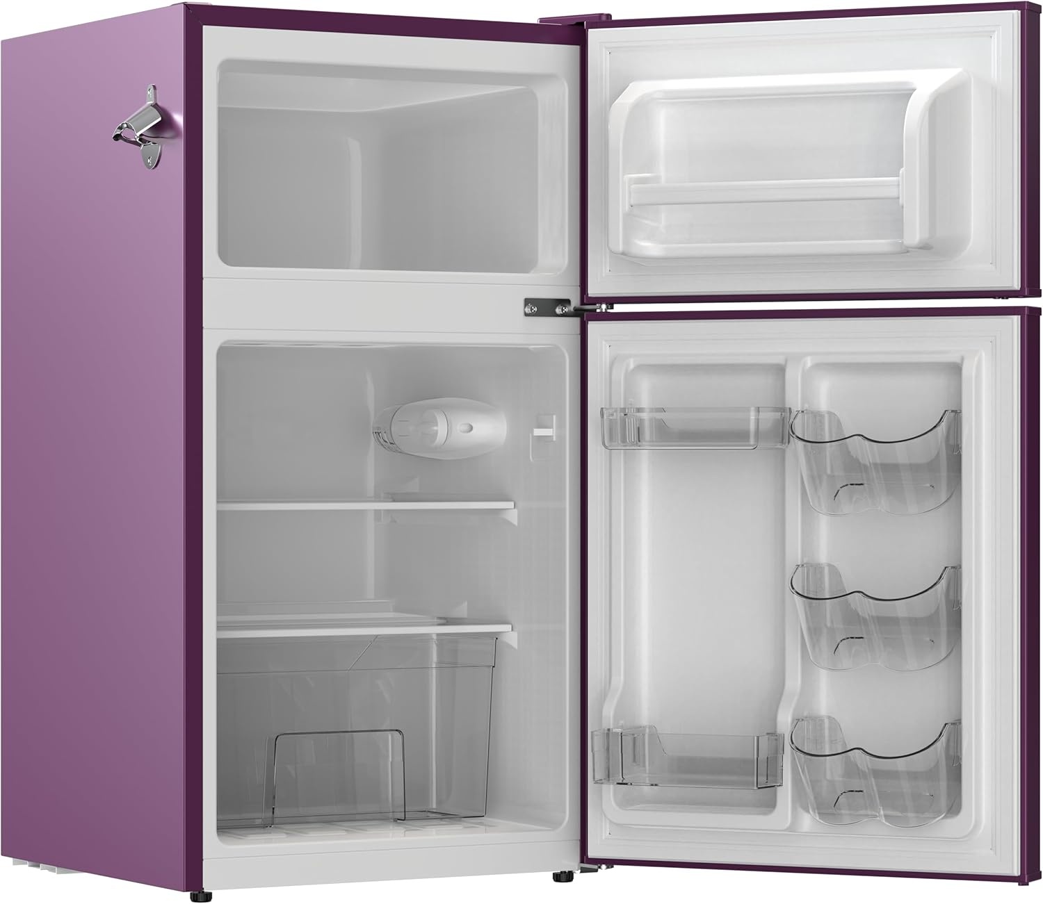 image:imageFrigidaire EFR3A1 Compact Small TopFreezer Refrigerator Stainless Steel Mini Bar Fridge Platinum Series2126 D x 1783 W x 335 H 32 cu ft Double DoorPurple