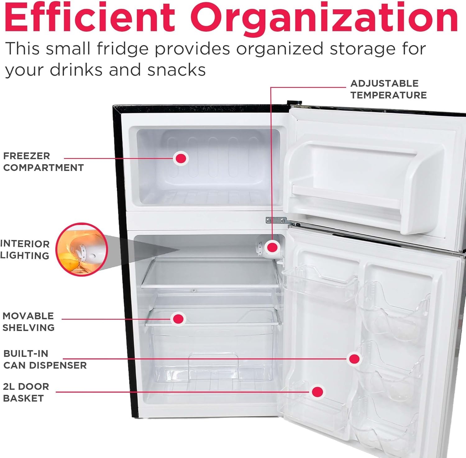 image:imageFrigidaire EFR3A1 Compact Small TopFreezer Refrigerator Stainless Steel Mini Bar Fridge Platinum Series2126 D x 1783 W x 335 H 32 cu ft Double DoorStainless Steel