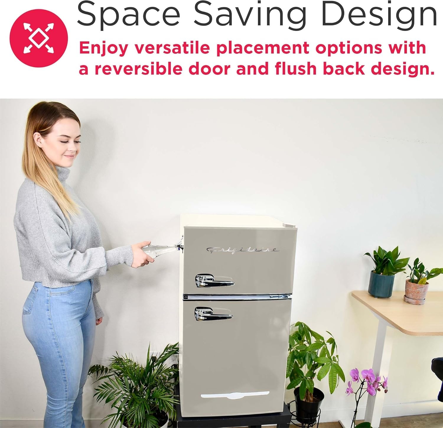 image:imageFrigidaire EFR840 Retro Mini Fridge with Freezer amp Side Bottle Opener Small 2 Door Refrigerator for Office Bar or College Dorm Room 32 Cu Ft MintCream