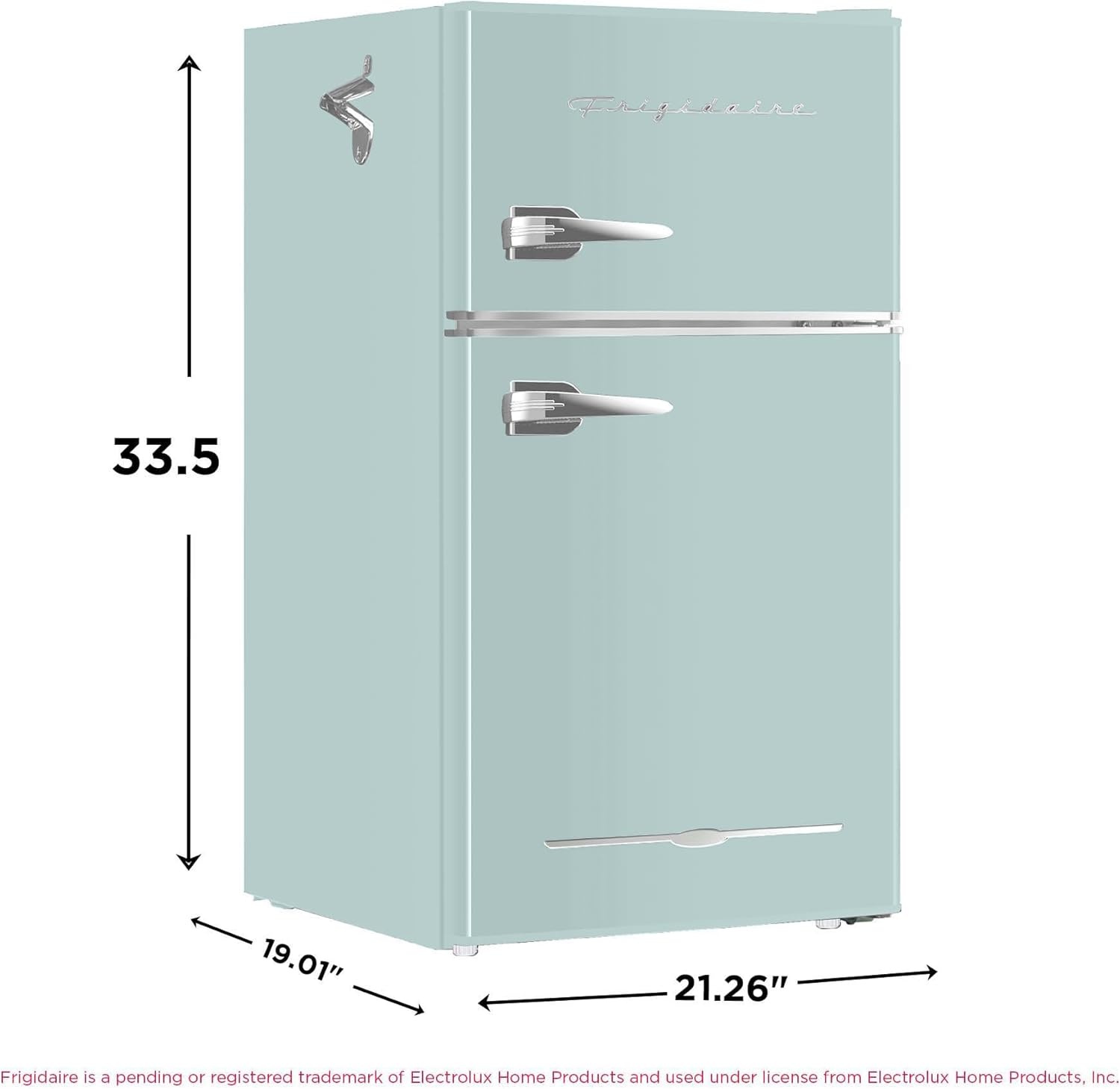 image:imageFrigidaire EFR840 Retro Mini Fridge with Freezer amp Side Bottle Opener Small 2 Door Refrigerator for Office Bar or College Dorm Room 32 Cu Ft MintMint