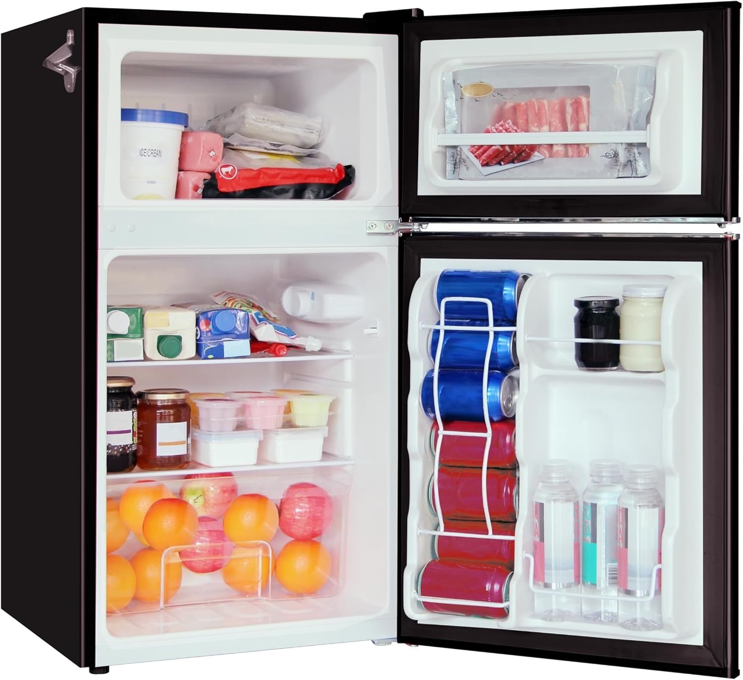image:imageFrigidaire EFR840 Retro Mini Fridge with Freezer amp Side Bottle Opener Small 2 Door Refrigerator for Office Bar or College Dorm Room 32 Cu Ft MintONYX